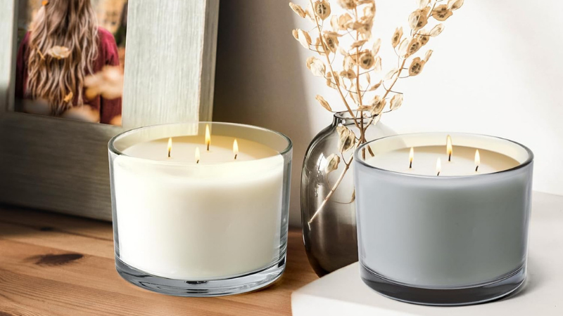 VELA DE 22 - 24  OZ EN ENVASE DE CRISTAL TIPO MINIMALISTA