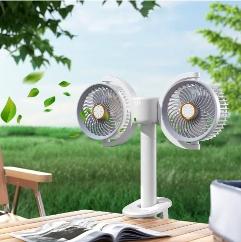 Dual-Head Desk Fan