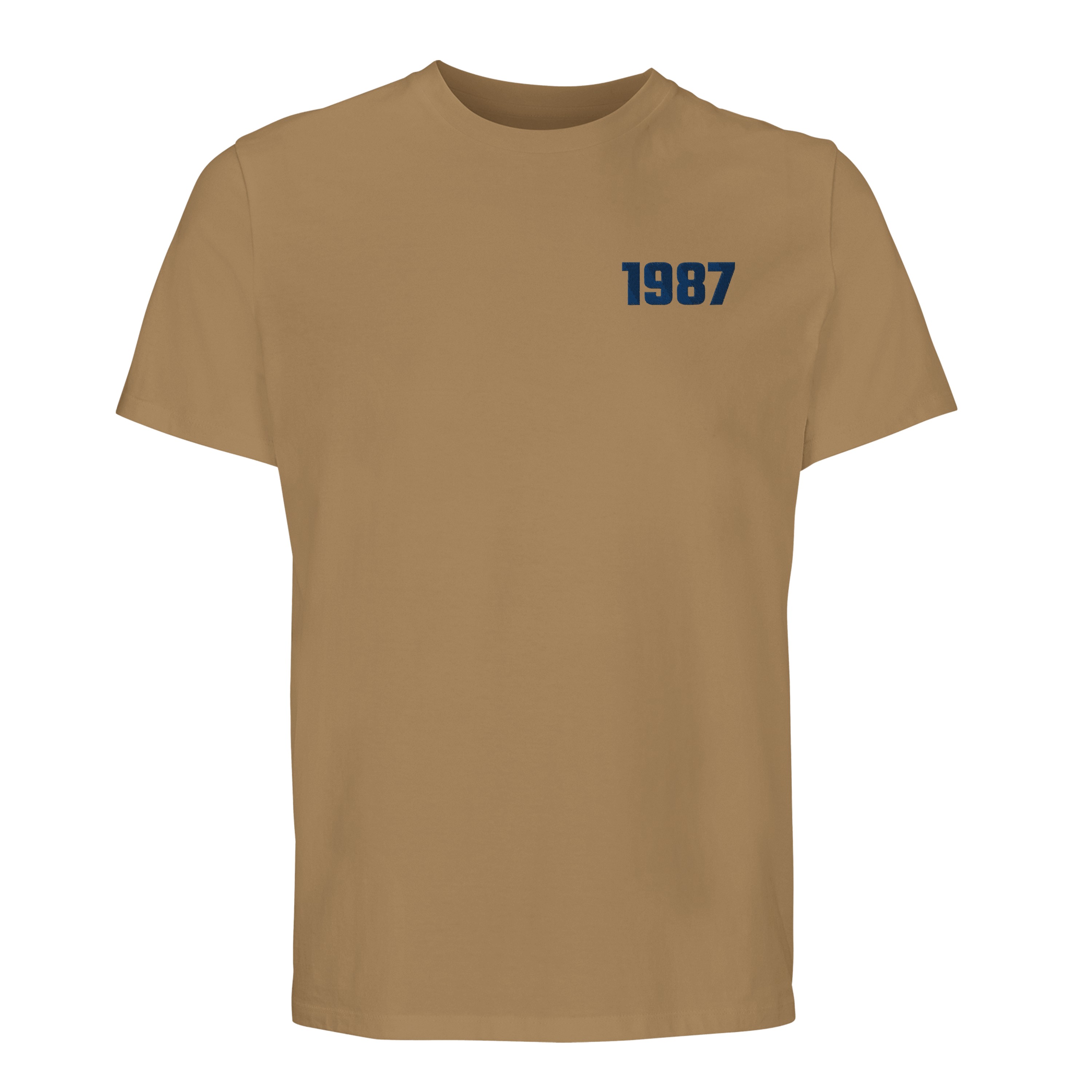 Gestalten Sie Ihr Bio-Baumwolle T-Shirt mit Ihrer Lieblingsstadt oder einer besonderen Zahl bestickt!
