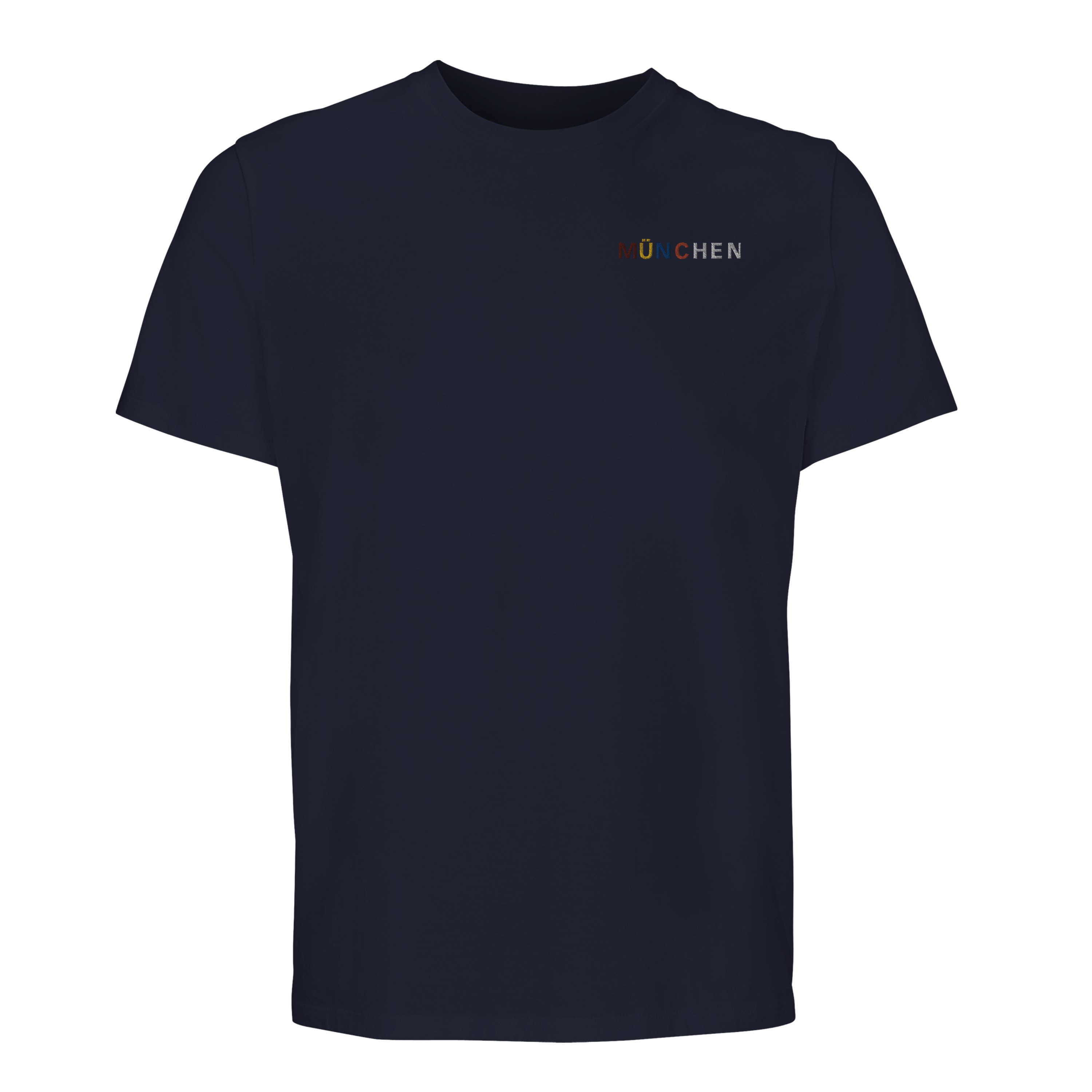 Personalisieren Sie Ihr Bio-T-Shirt: Ihre Stadt in lebendigen Farben bestickt!