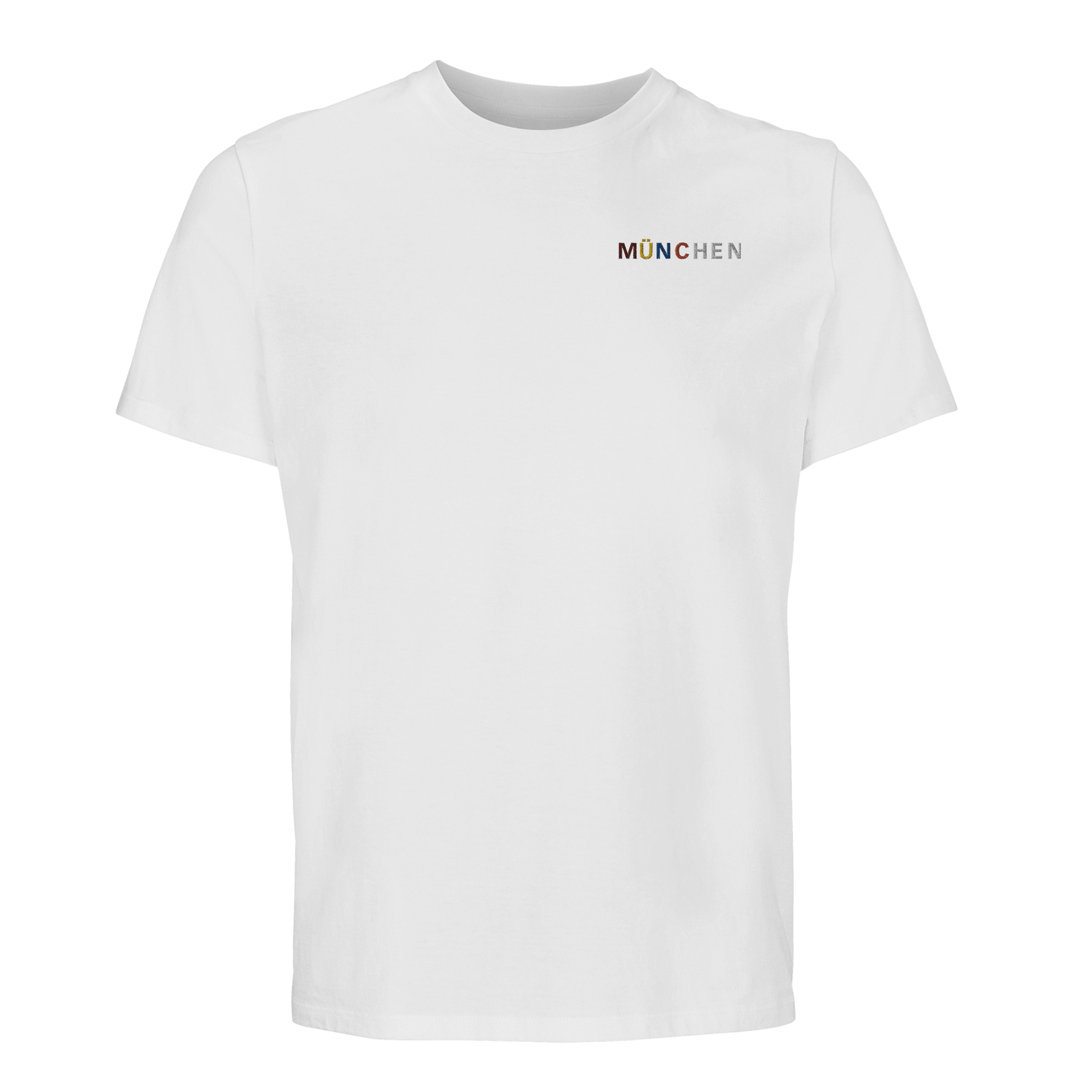 Personalisieren Sie Ihr Bio-T-Shirt: Ihre Stadt in lebendigen Farben bestickt!