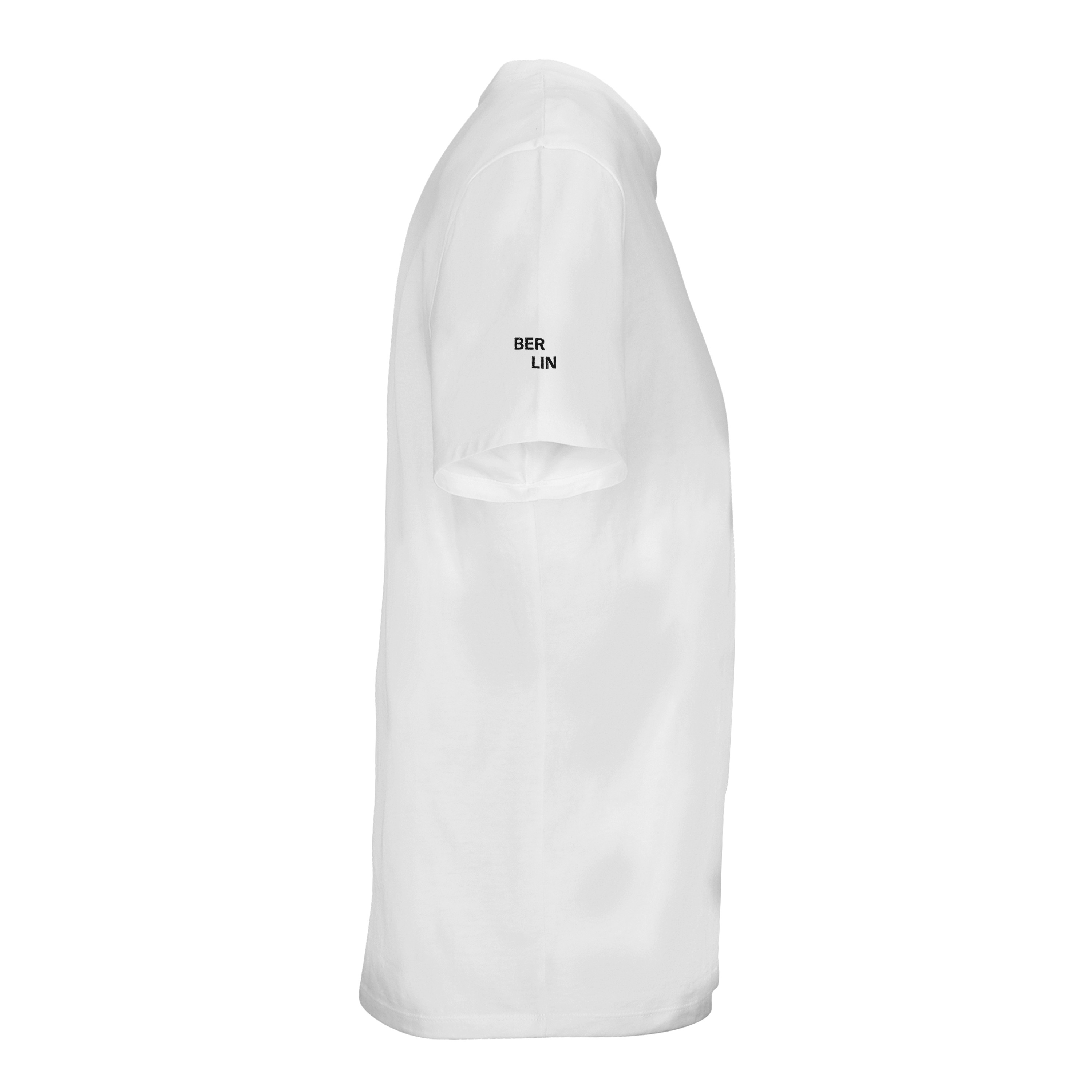 Personalisieren Sie Ihr Bio-T-Shirt mit Ihrer Lieblingsstadt auf dem rechten Ärmel bestickt!