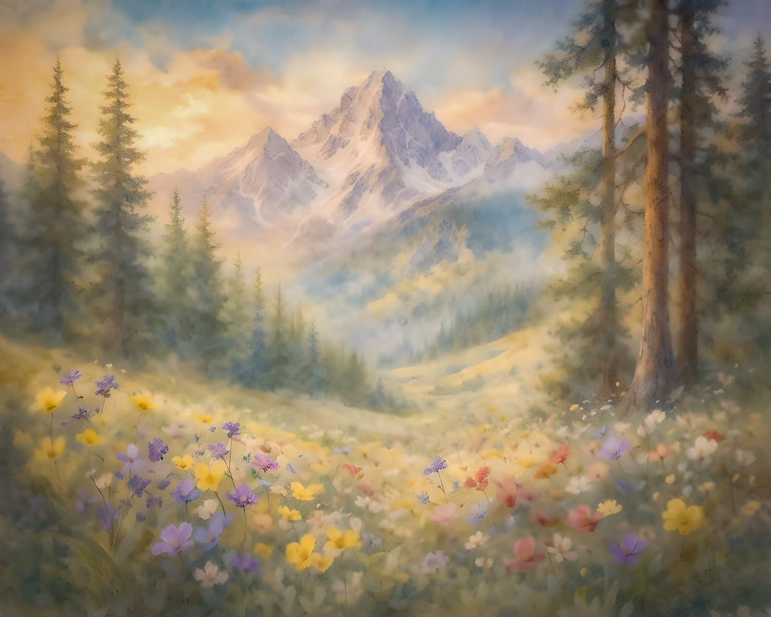 Wildflower Mountain Meadow 30x20