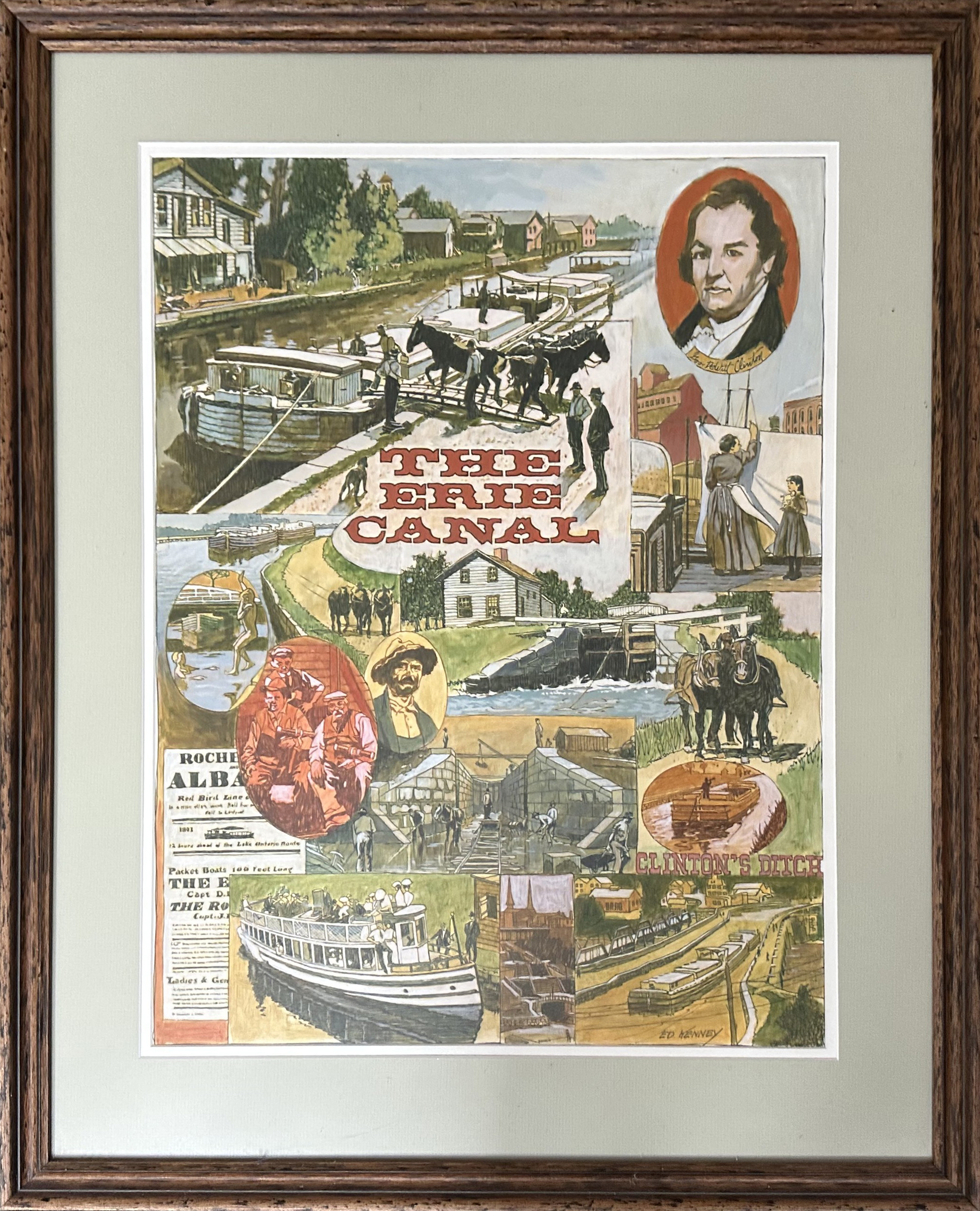 Framed Erie Canal Poster