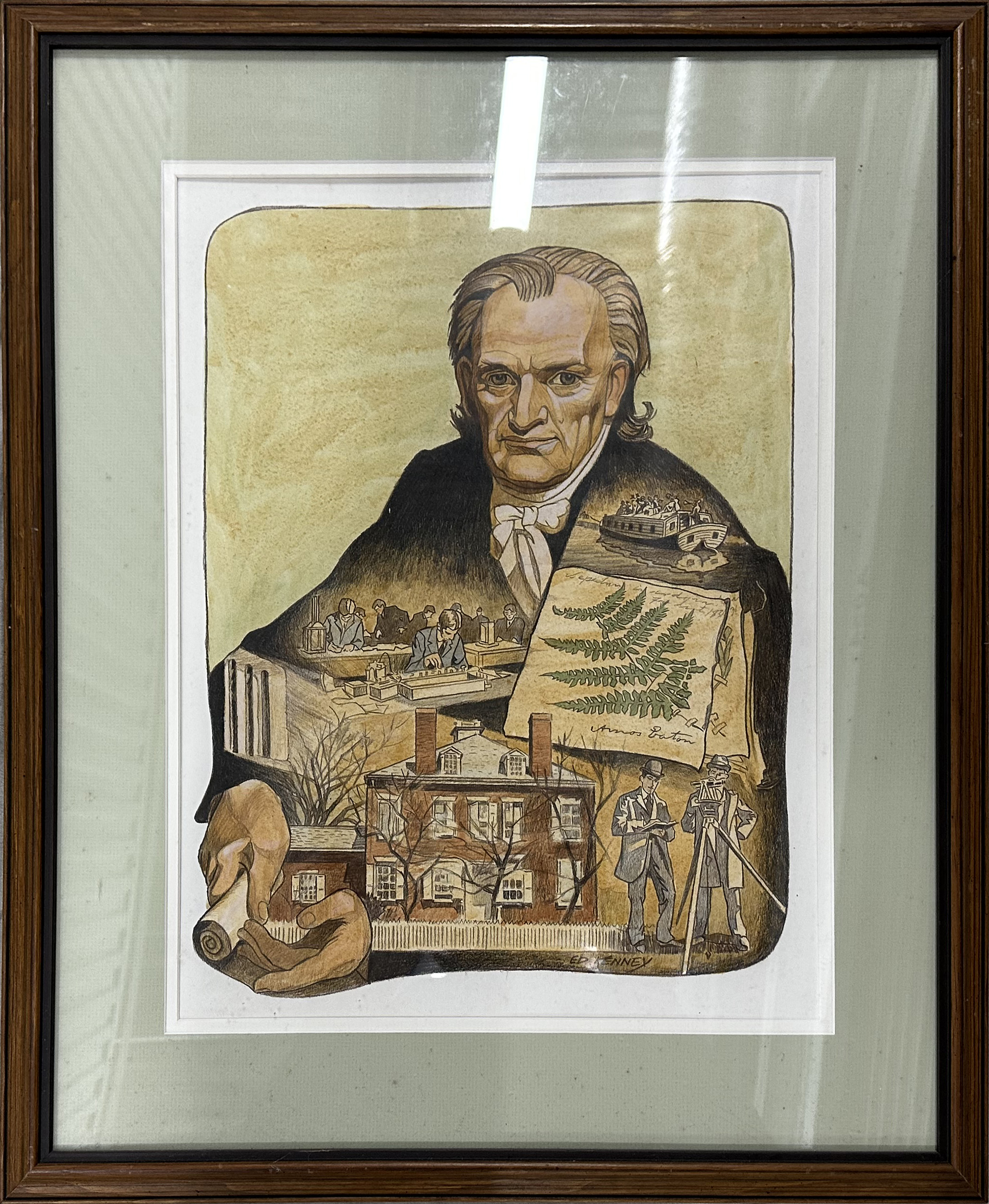 Antique Framed Historical Portrait