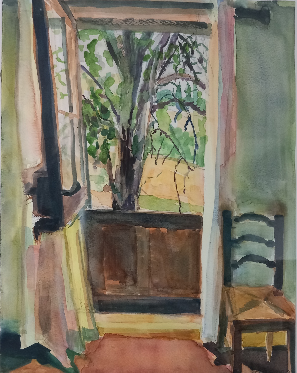 View from the bedroom Puy Chapon / Artist: Jonathan Cowell