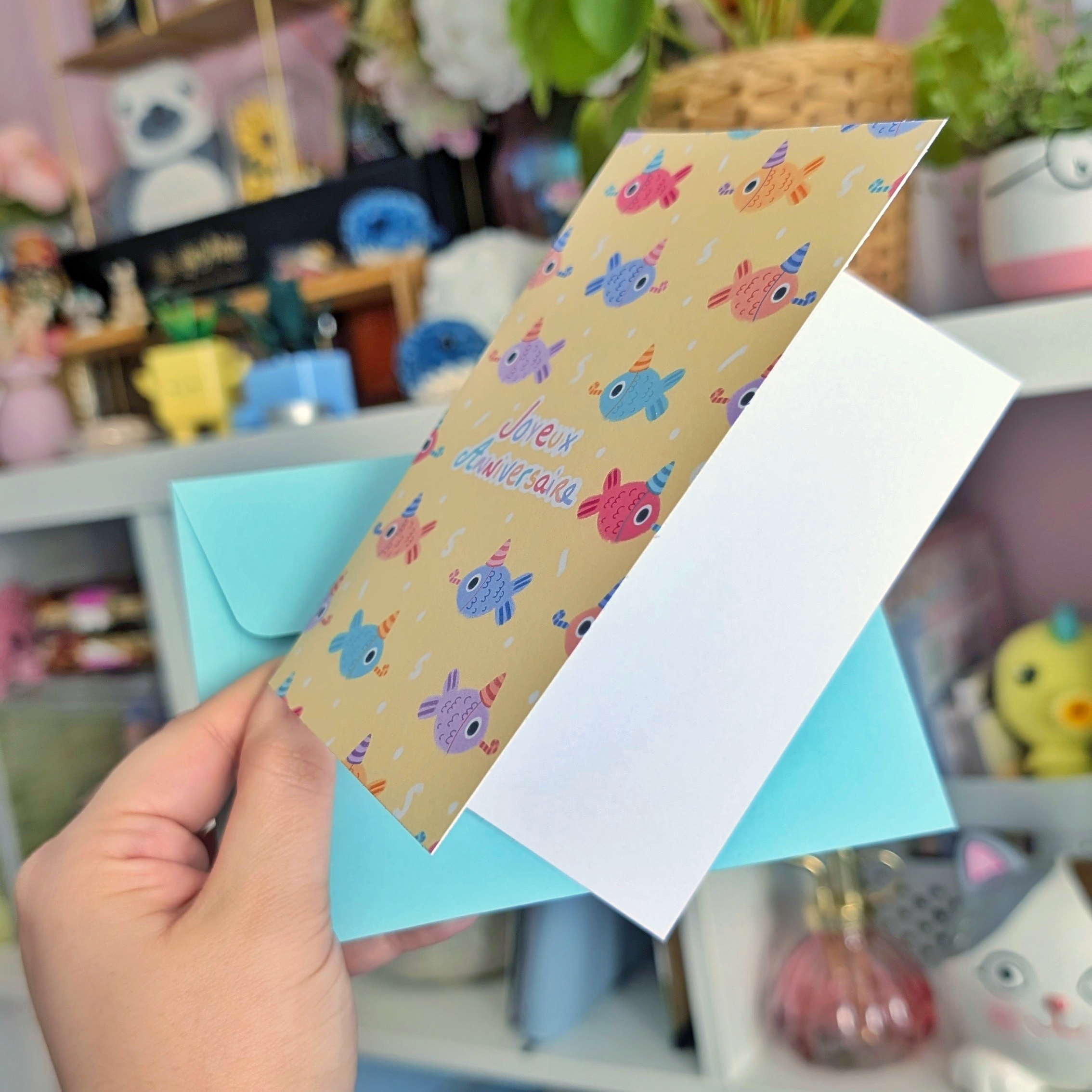 Carte de vœux - Joyeux anniversaire petits poissons