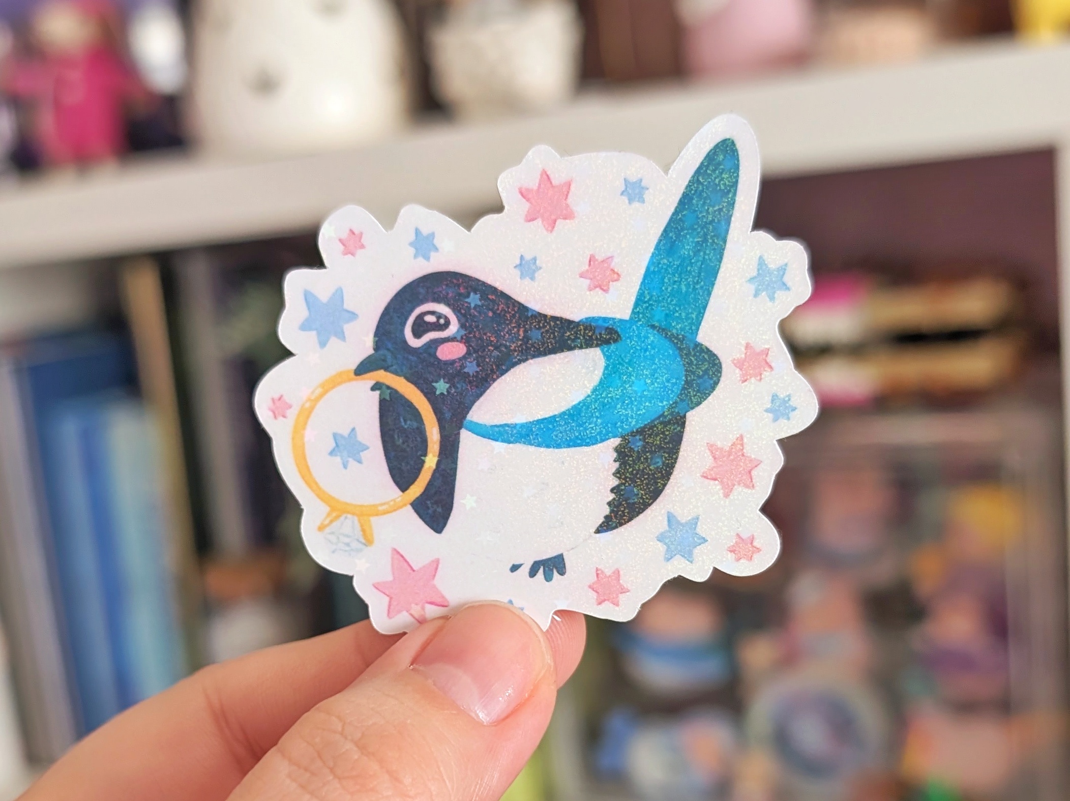 Sticker vinyle - Pie-queuse de bague