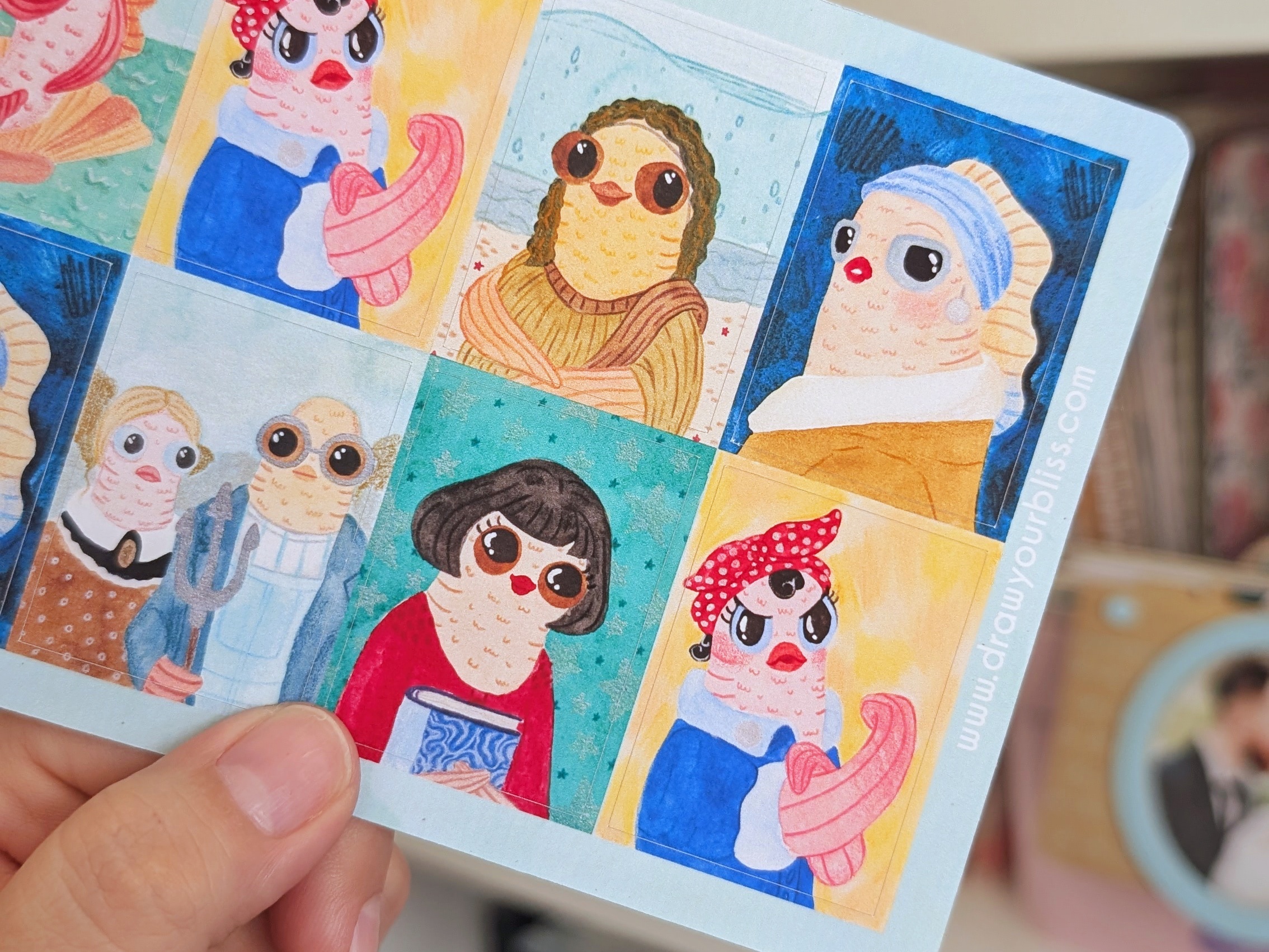 Feuille de stickers - Œuvres poissonneuses