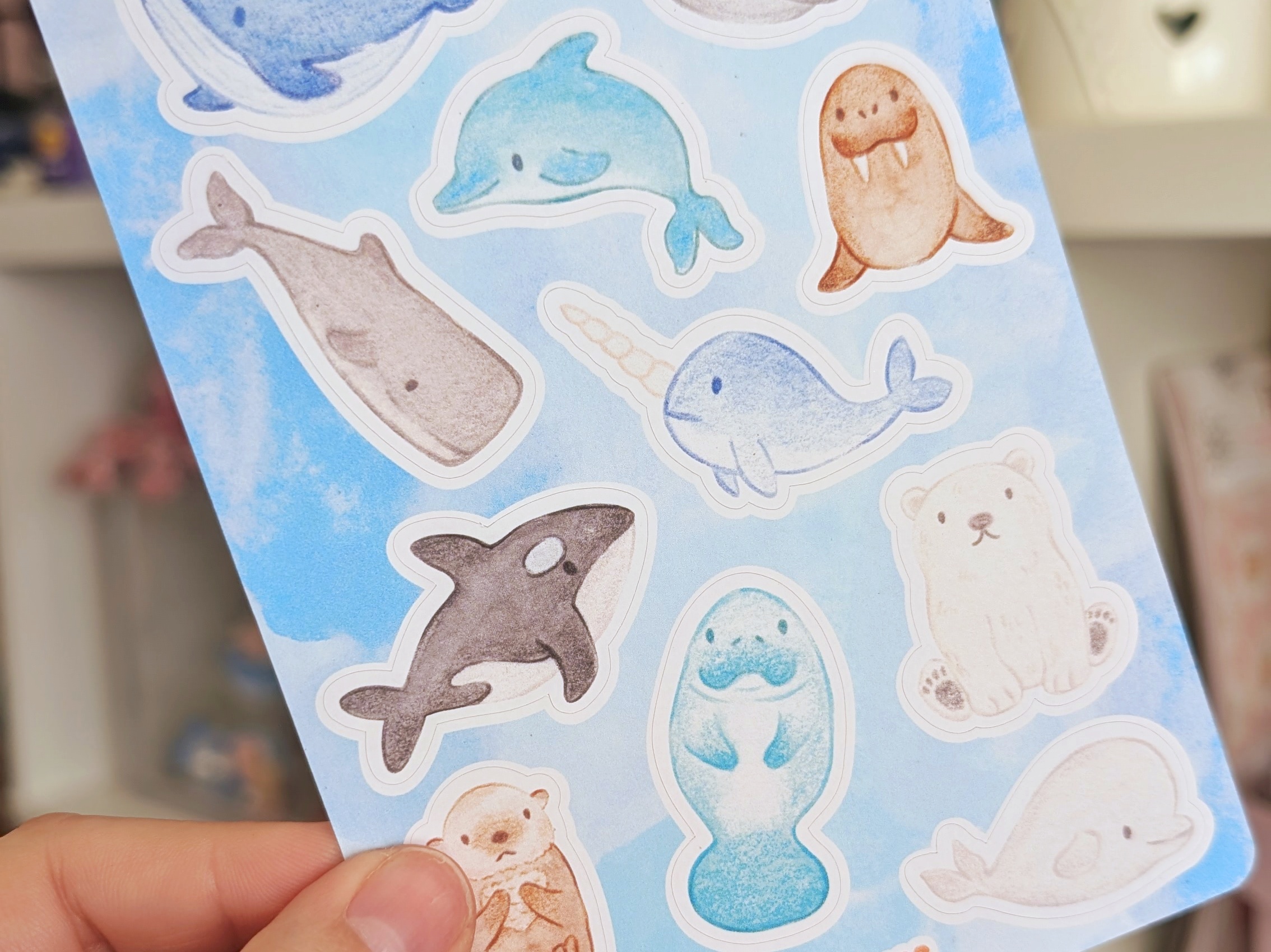 Feuille de stickers - Mammifères marins