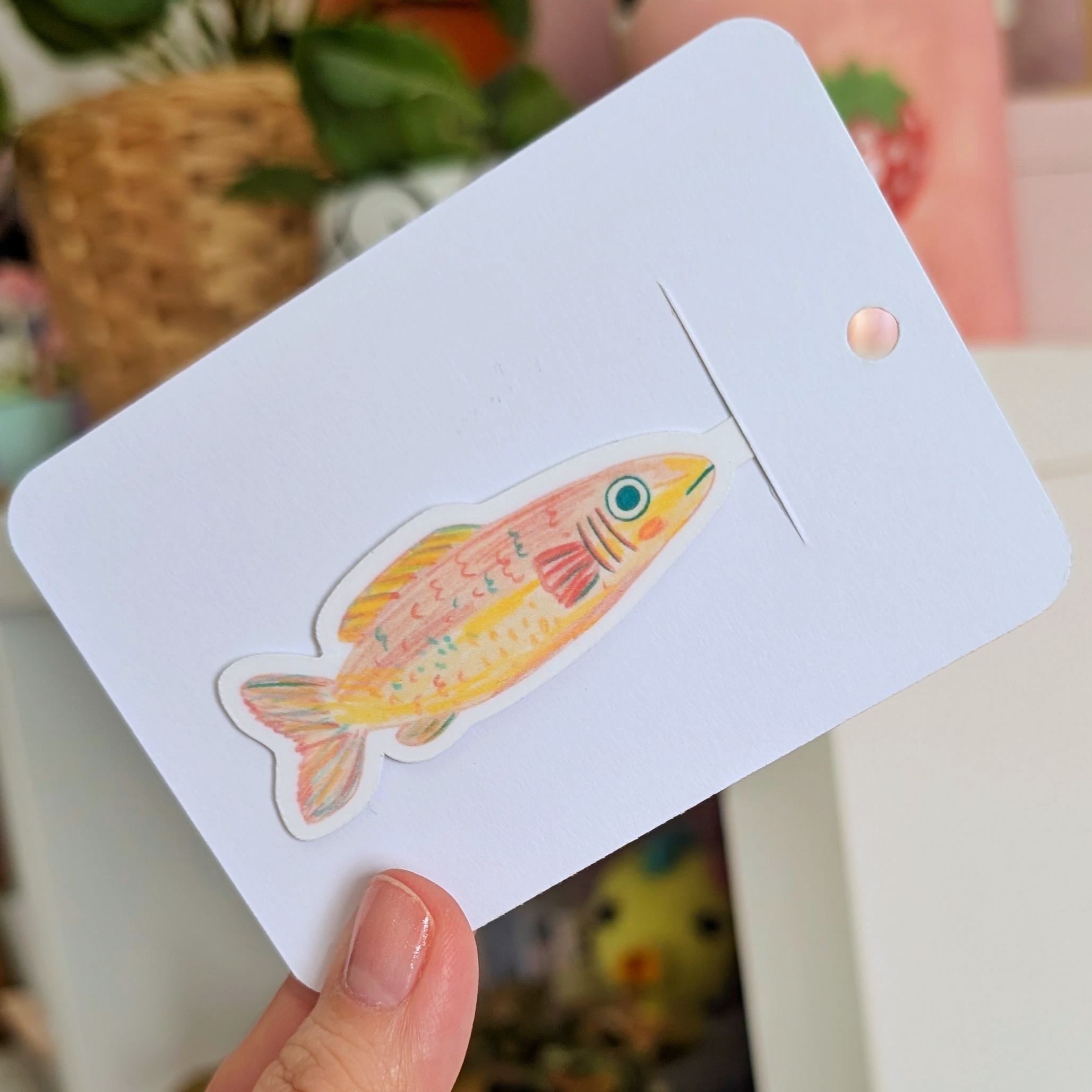 Marque-pages - Poisson rose