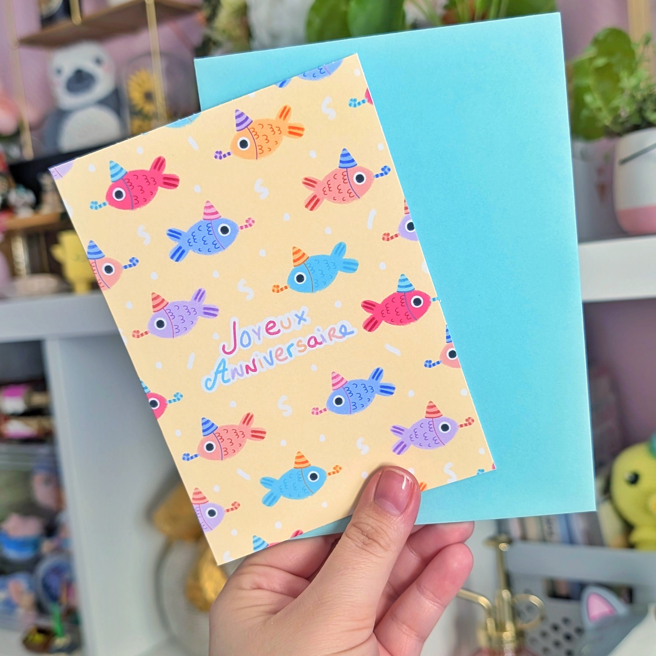 Carte de vœux - Joyeux anniversaire petits poissons