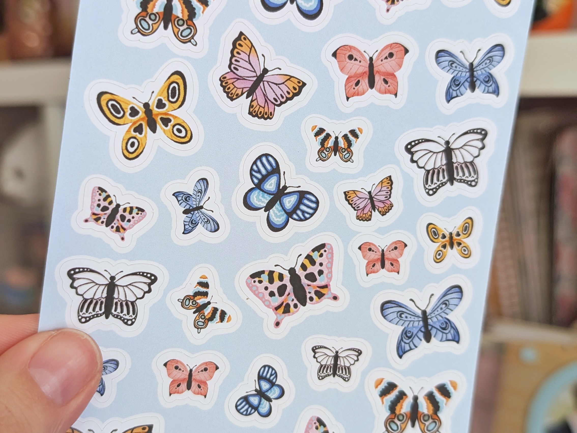 Feuille de stickers - Papillons imaginaires