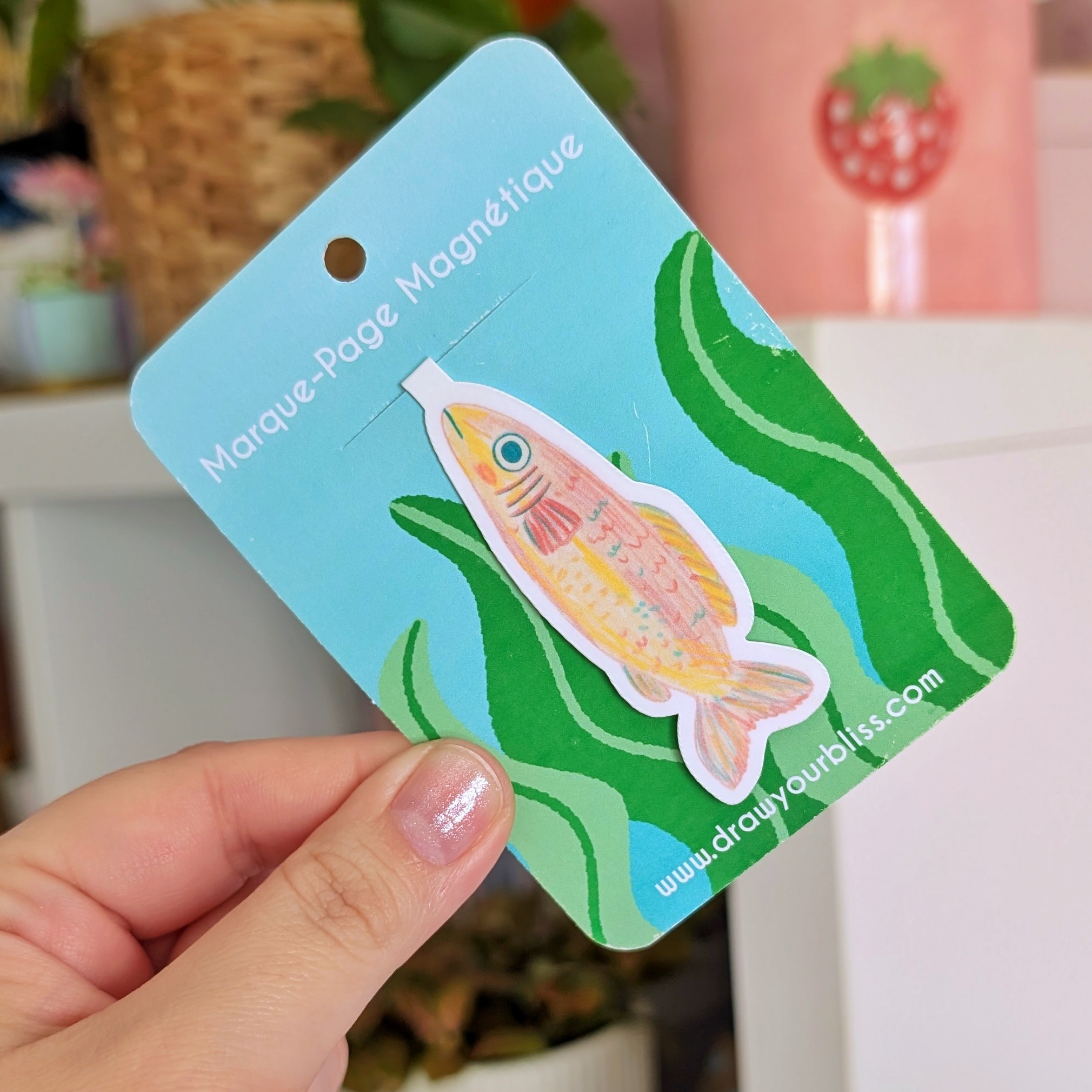 Marque-pages - Poisson rose