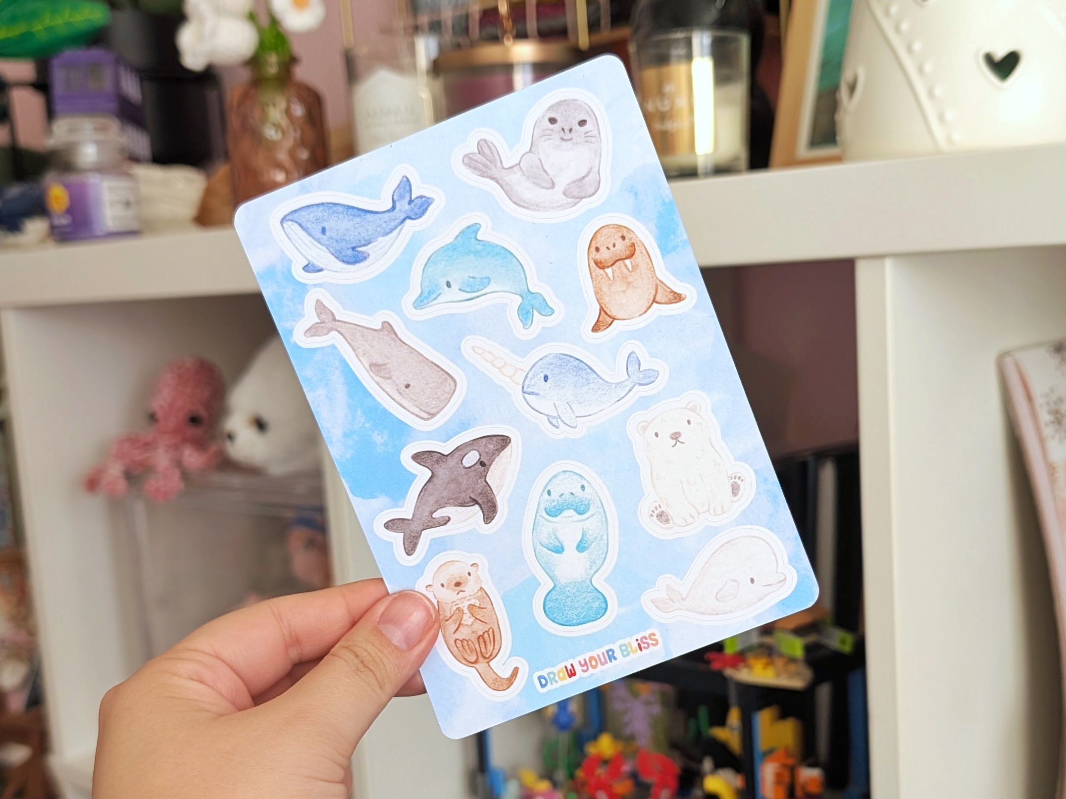 Feuille de stickers - Mammifères marins