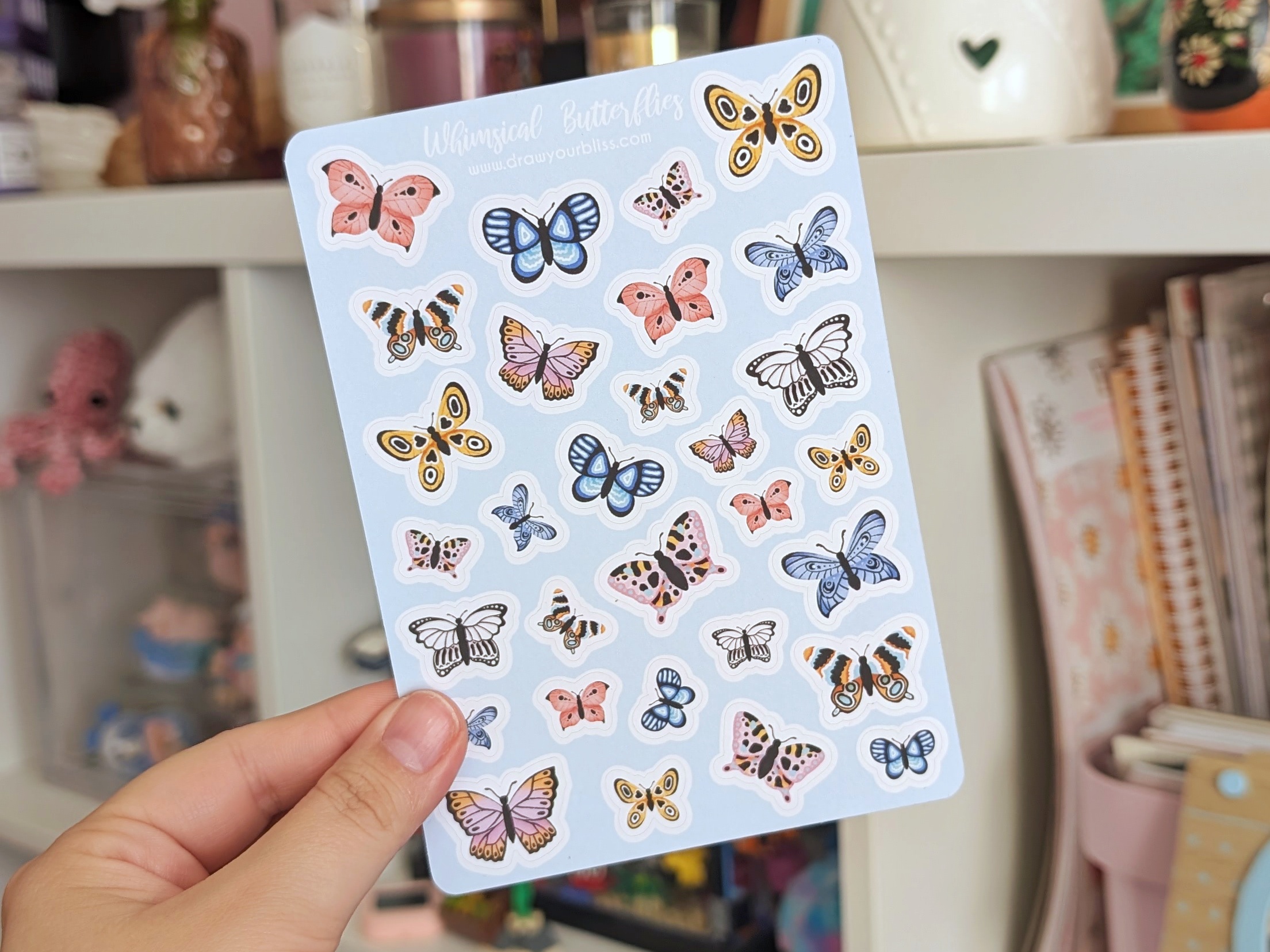 Feuille de stickers - Papillons imaginaires