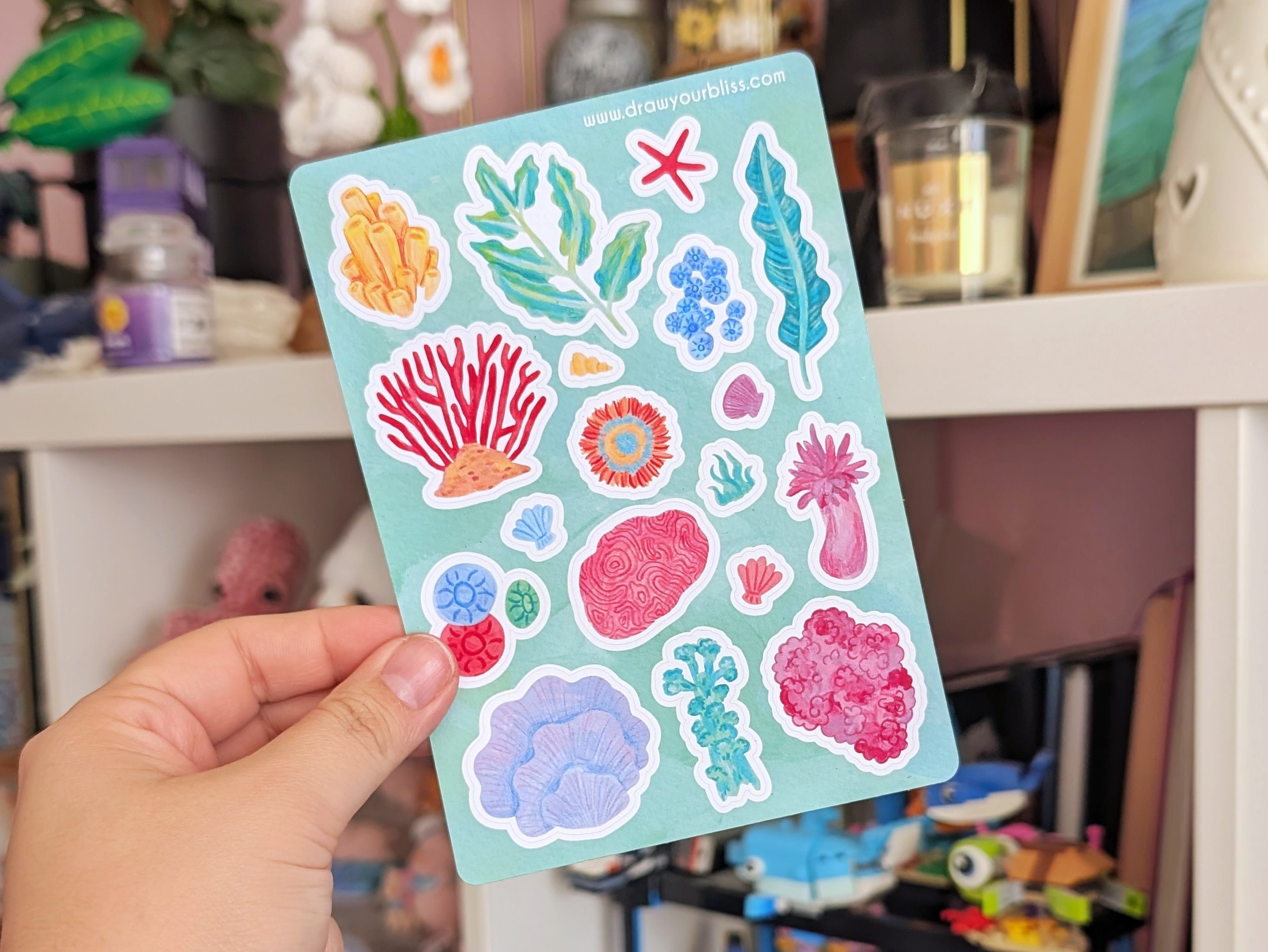 Feuille de stickers - Coraux