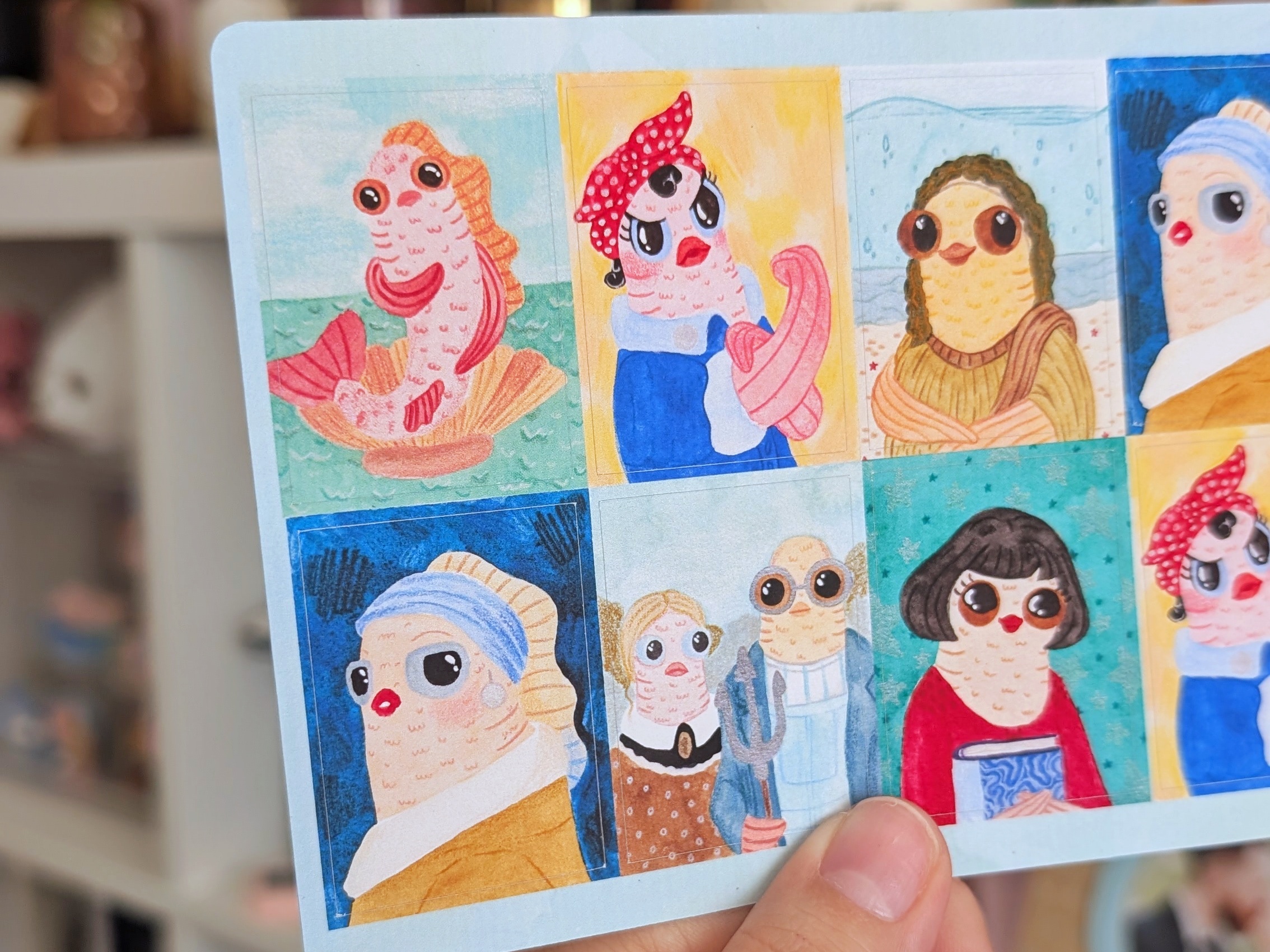 Feuille de stickers - Œuvres poissonneuses