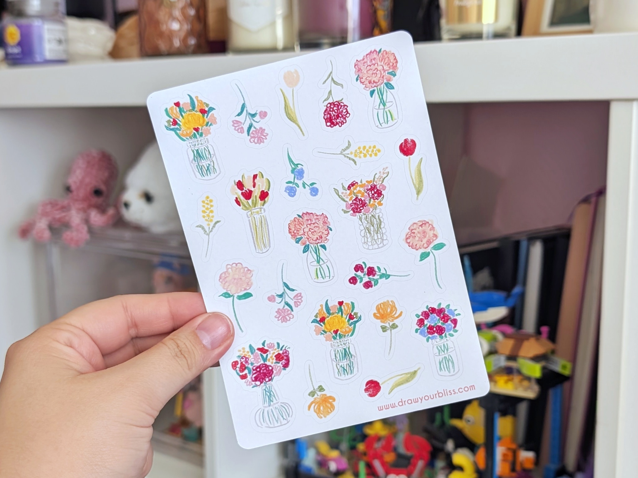 Feuille de stickers - Bouquets