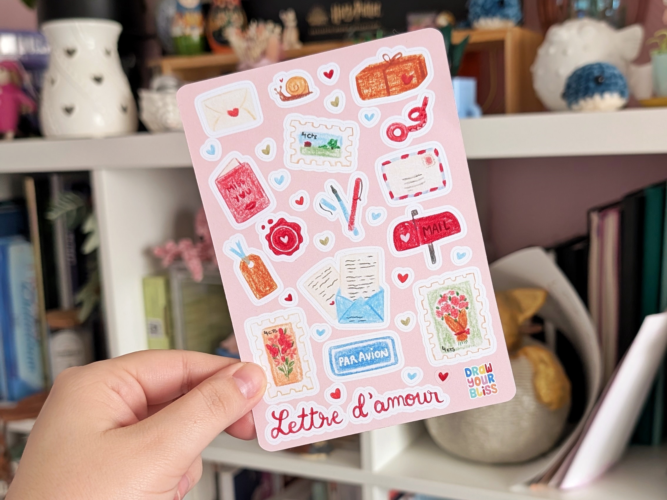 Feuille de stickers - Lettre d'amour