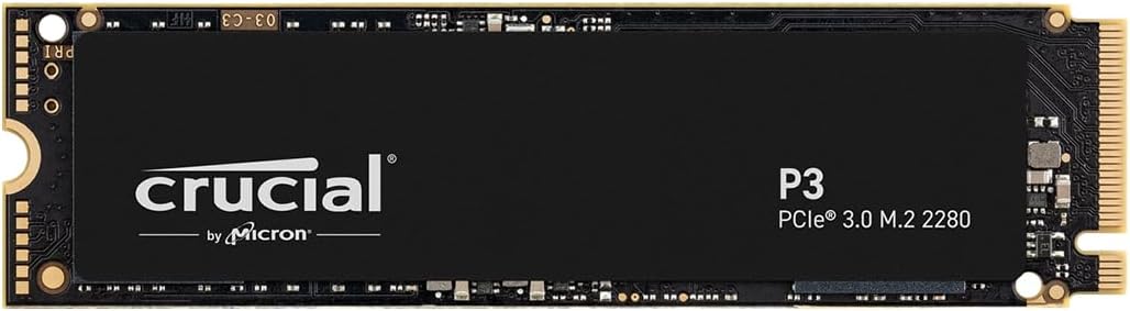 Crucial P3 1To M.2 PCIe Gen3 NVMe SSD interne - Jusqu’à 3500Mo/s