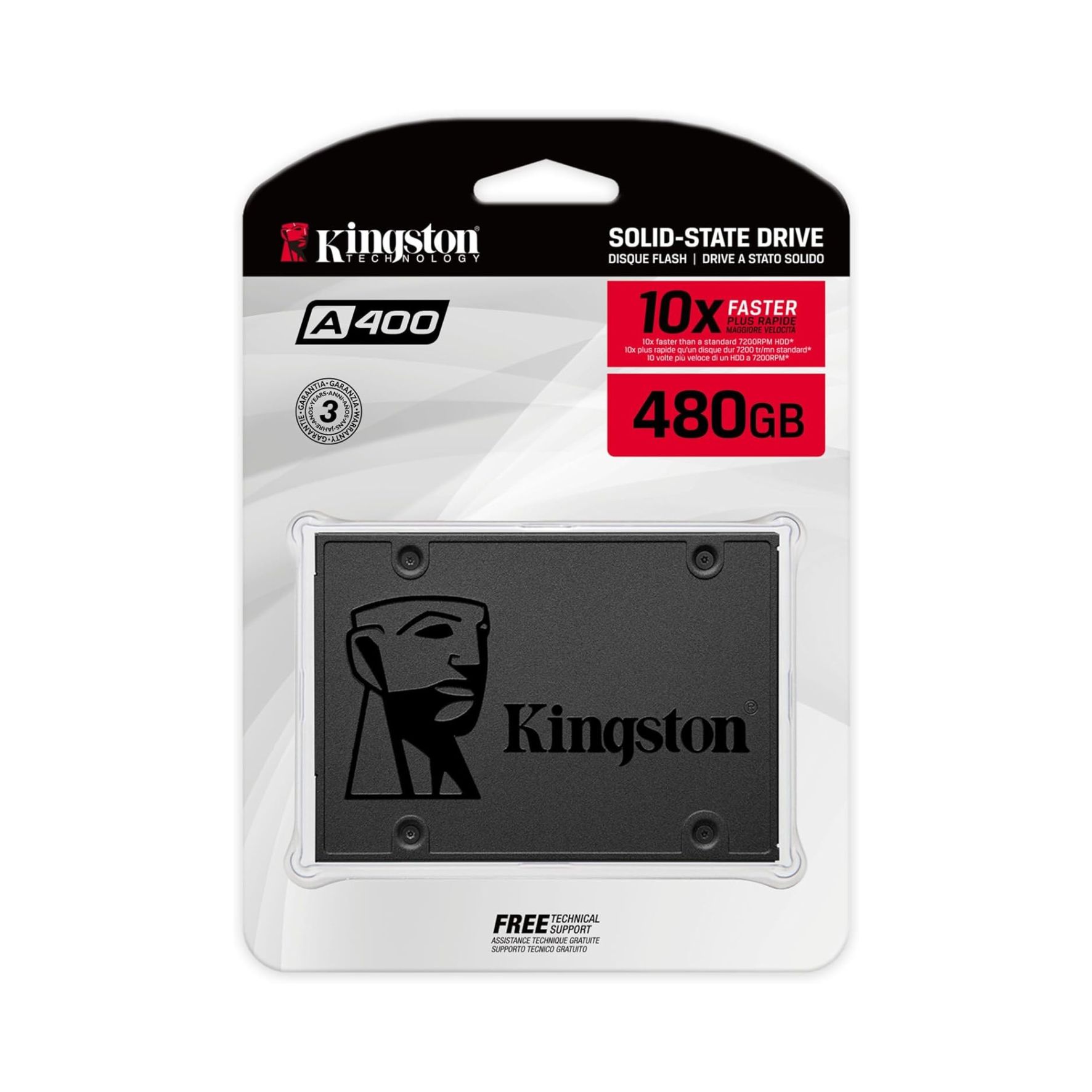 Kingston A400 SSD SSD Interne 2.5" SATA Rev 3.0, 480GB - SA400S37/480G