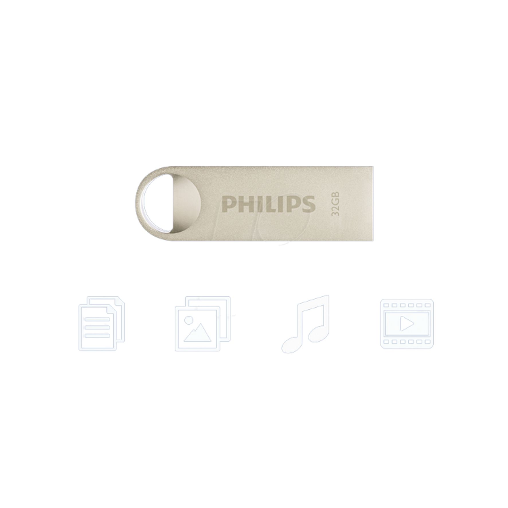 Philips FM32FD160B - clé USB flash drive 32 Go USB Type-A 2.0 MOON - Métal argent