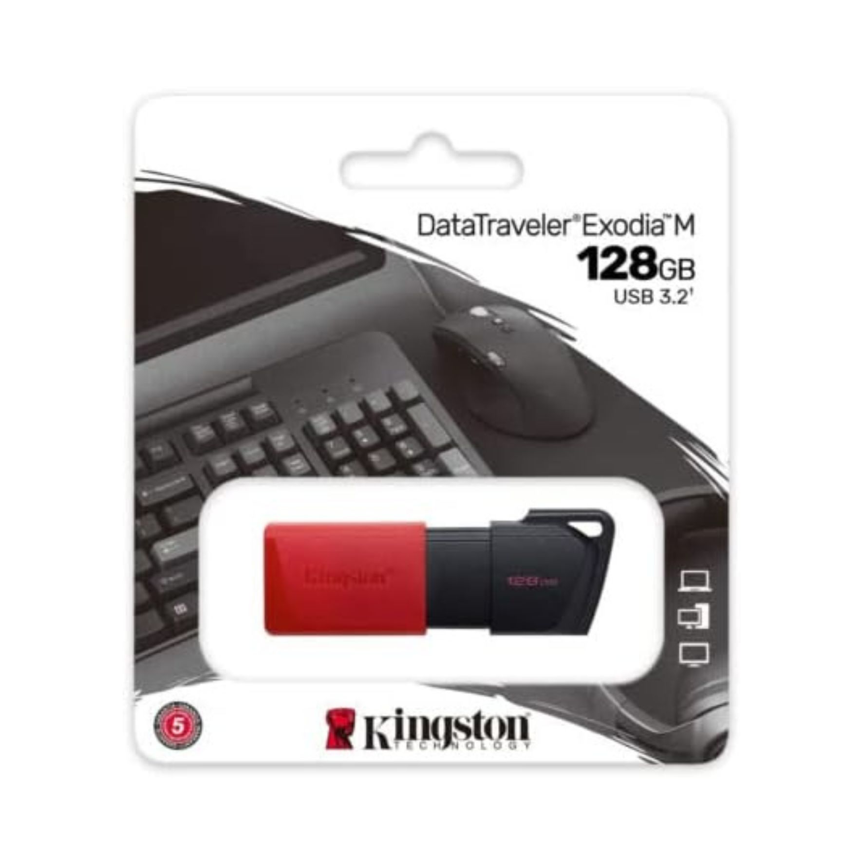 Kingston DataTraveler Exodia M Clé USB 3.2 Gen 1 DTXM/64GB - capuchon amovible (Noir + Bleu ou Rouge)