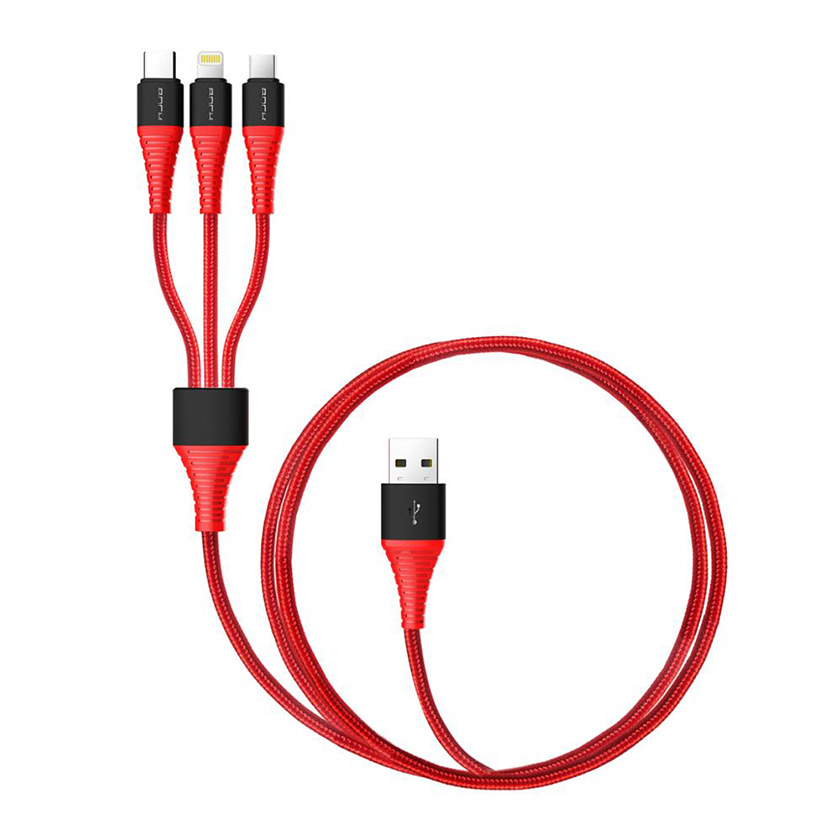 ROCK Câble de charge 3 en 1 haute résistance, longueur 120 cm