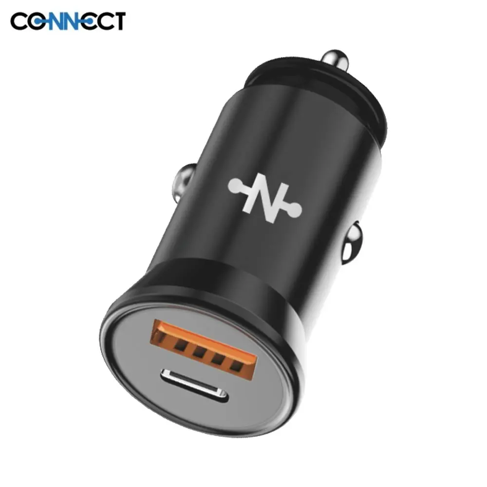 CONNECT Chargeur Allume-Cigare MC-CV30W01 33W (Type-C PD + USB QC3.0) Noir