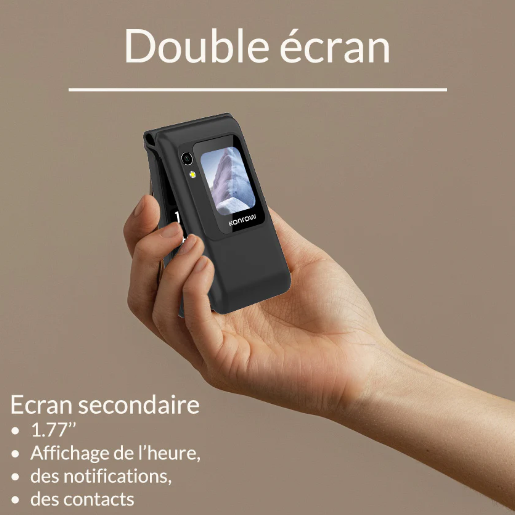 Téléphone à clapet senior 4G — Konrow Senior Flip