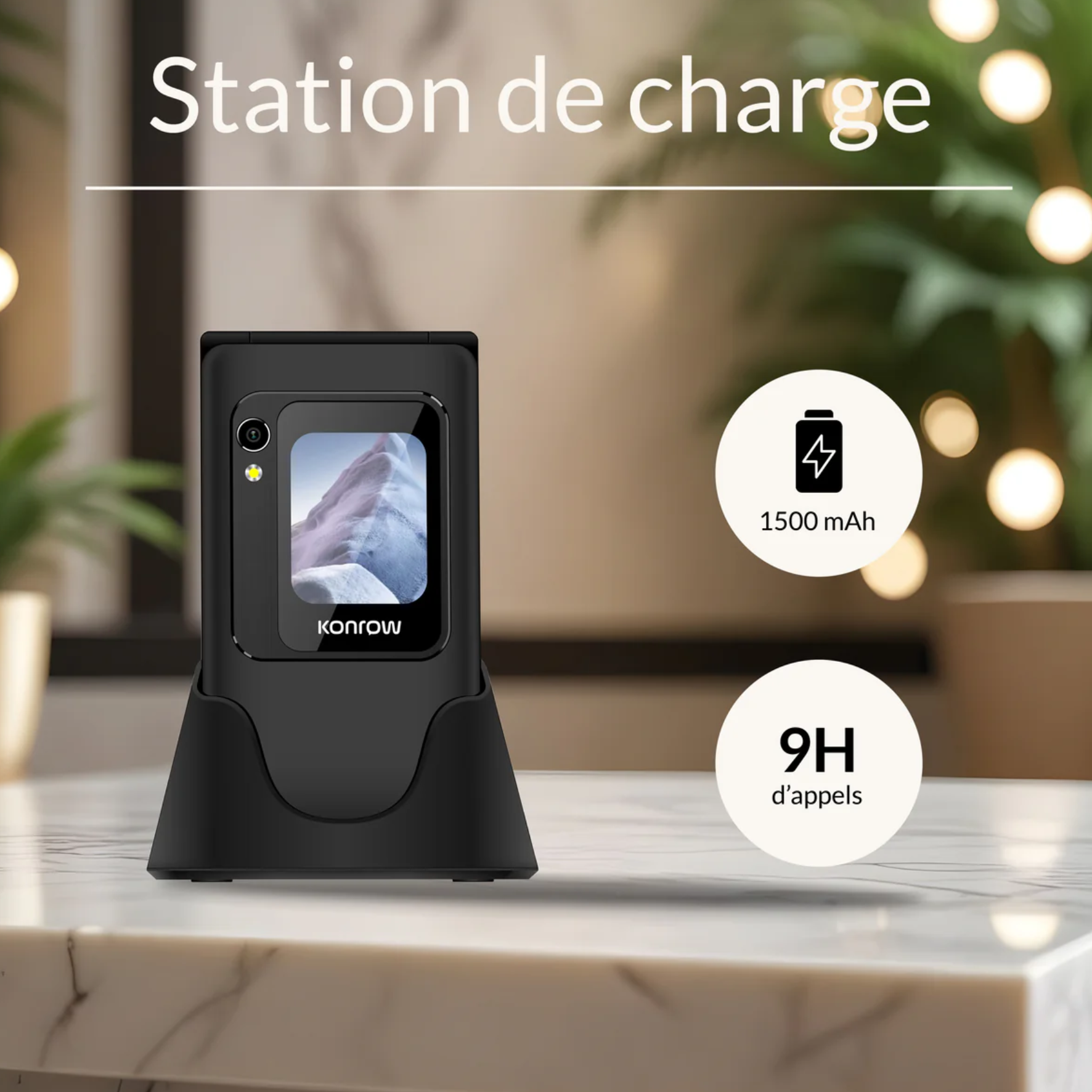 Téléphone à clapet senior 4G — Konrow Senior Flip