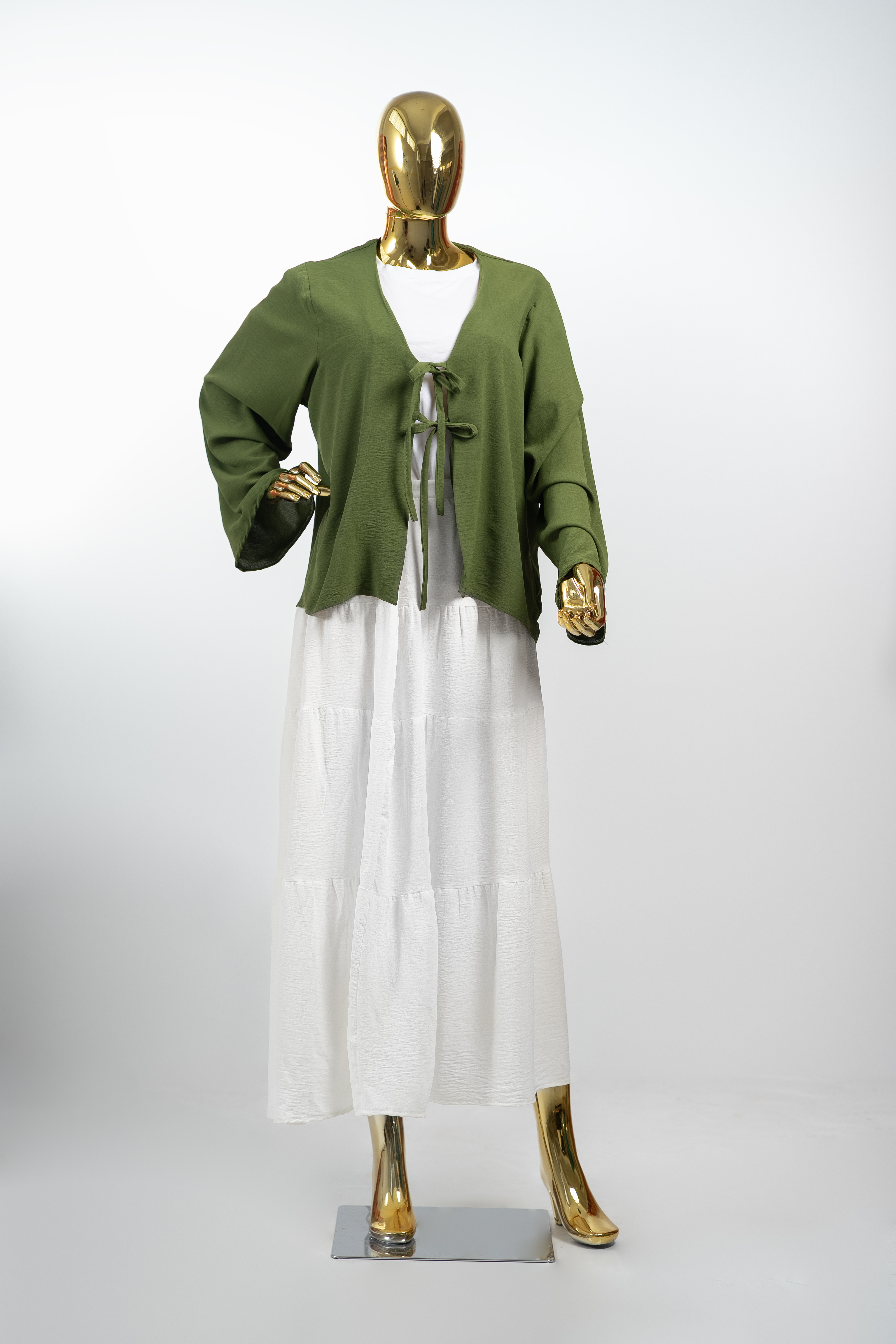 Green Cropped Cardigan