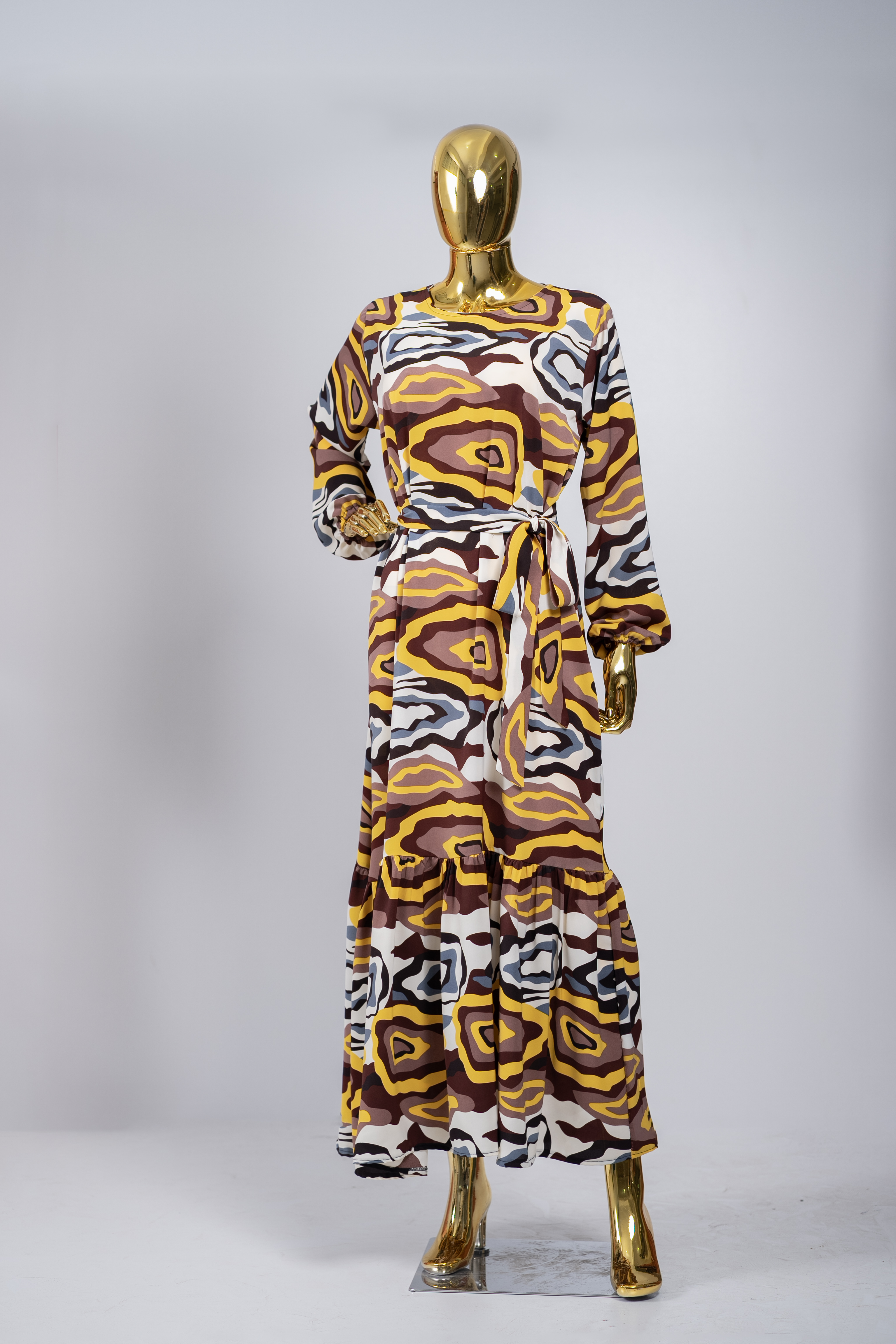 Geometric Pattern Maxi Dress