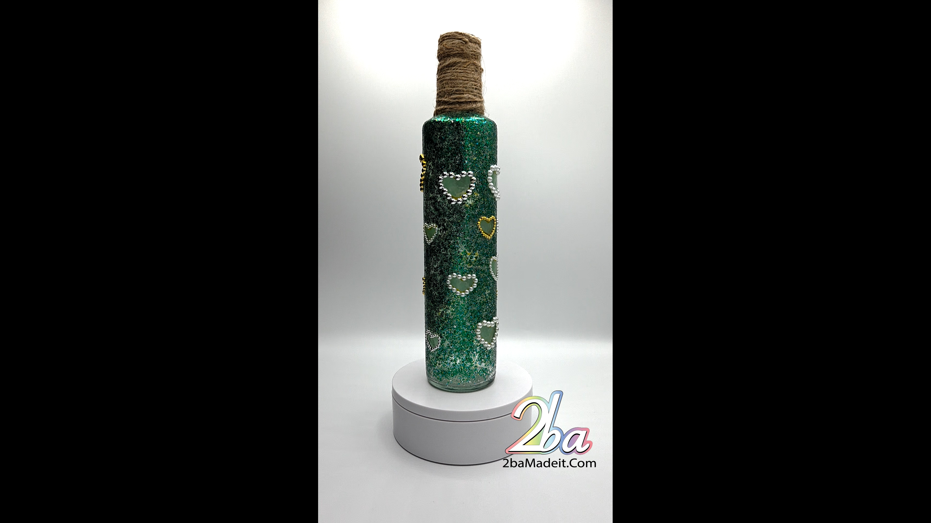 Decorative Green Glass Bottle