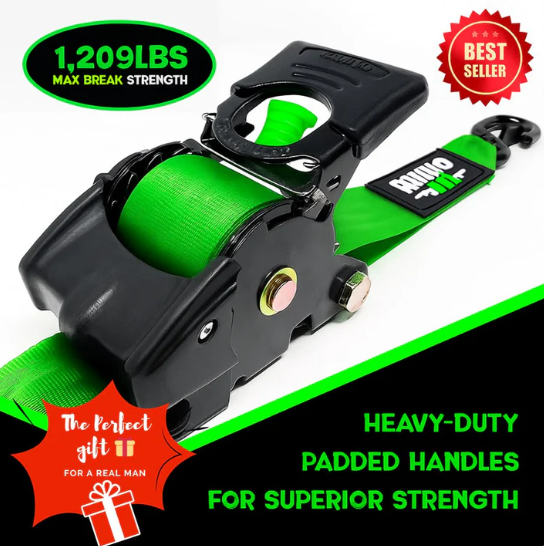 🎁 Limited Time – Upgraded 2025 Retractable Ratchet Strap (Perfect Gift for Men 💙)