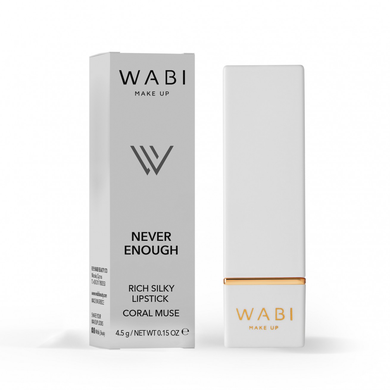 WABI Never Enough Lipstick - Coral Muse