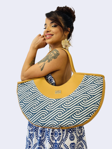 ΤΣΑΝΤΑ SHOPPER KYMA PETROL