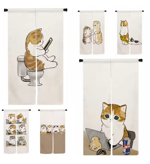 Decorative Curtains with Cat Designs