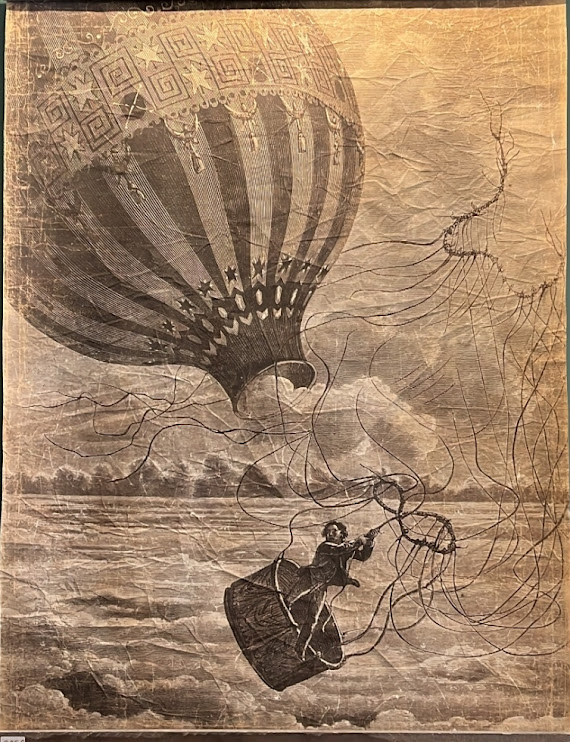 Affiche ancienne montgolfière