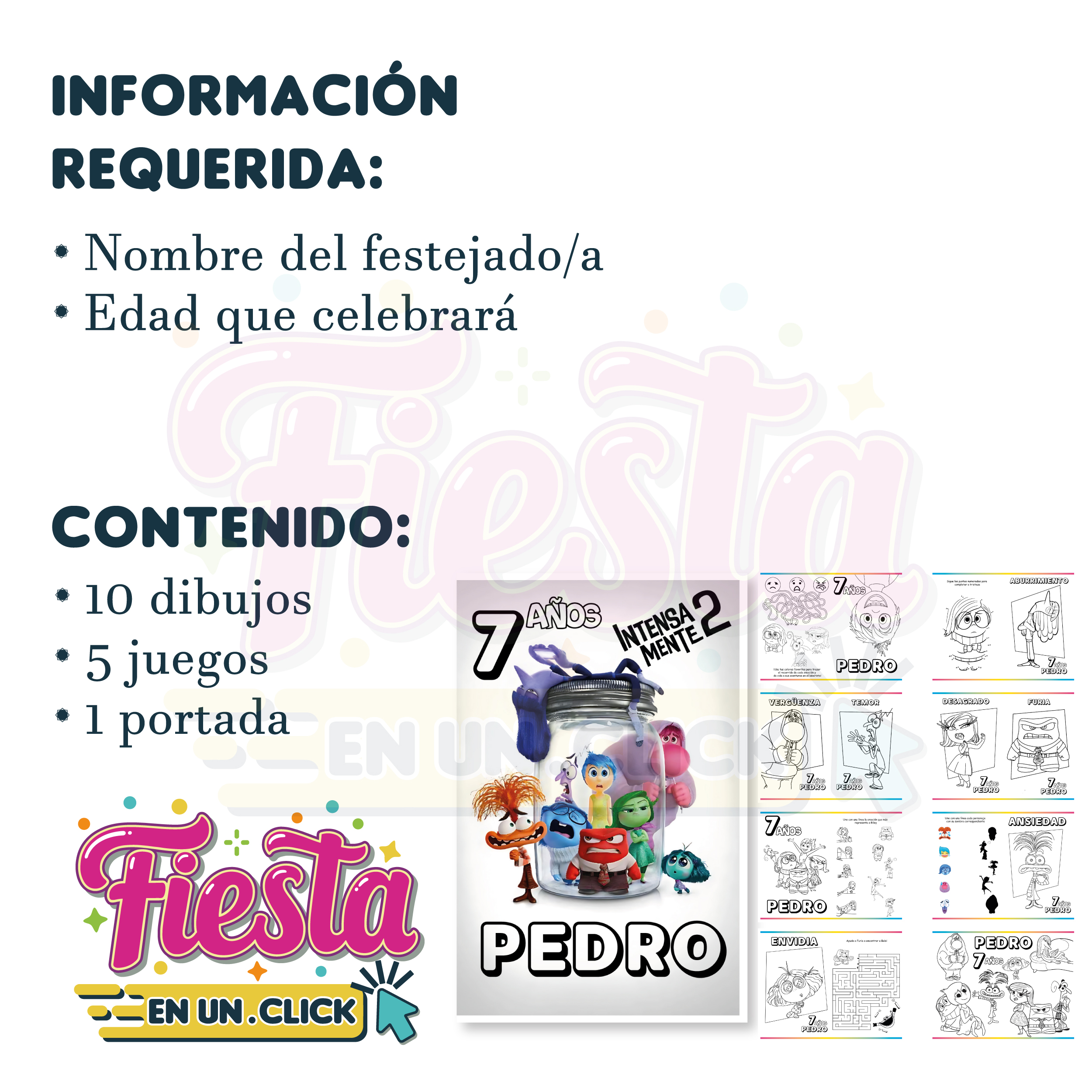 PDF Librito para Colorear - Diseño Intensamente