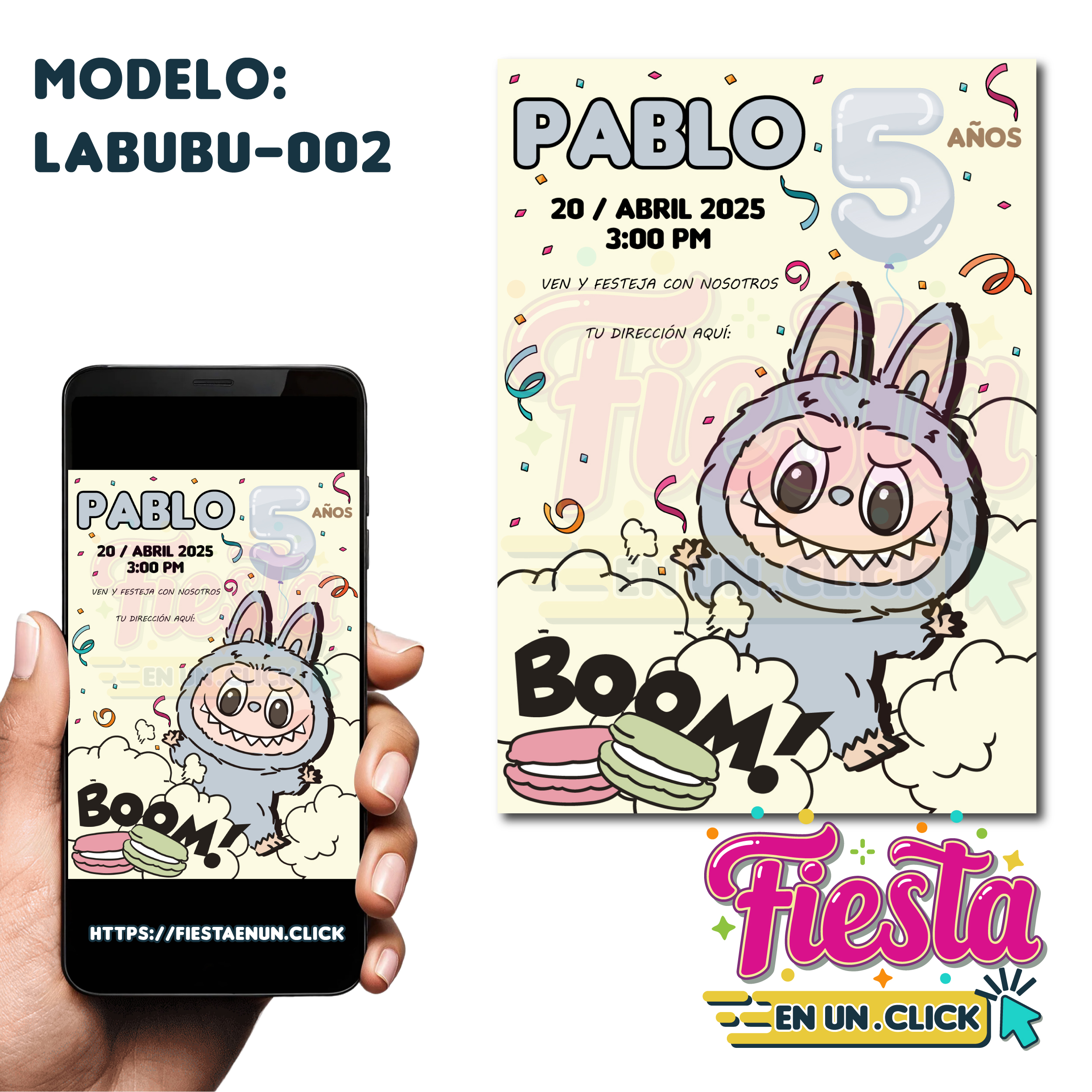 Invitación Imagen Labubu