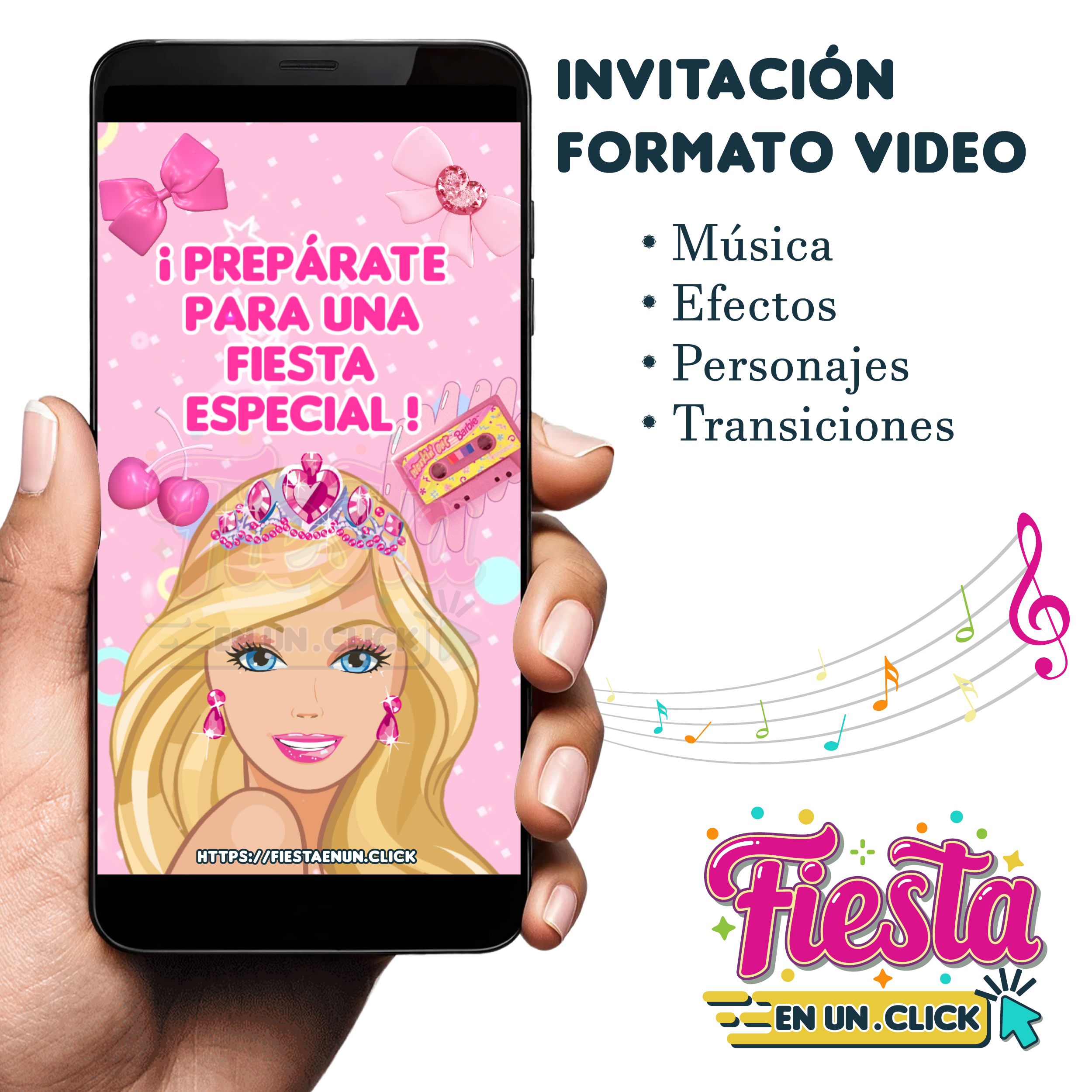 Invitación Video Muñeca Barbie