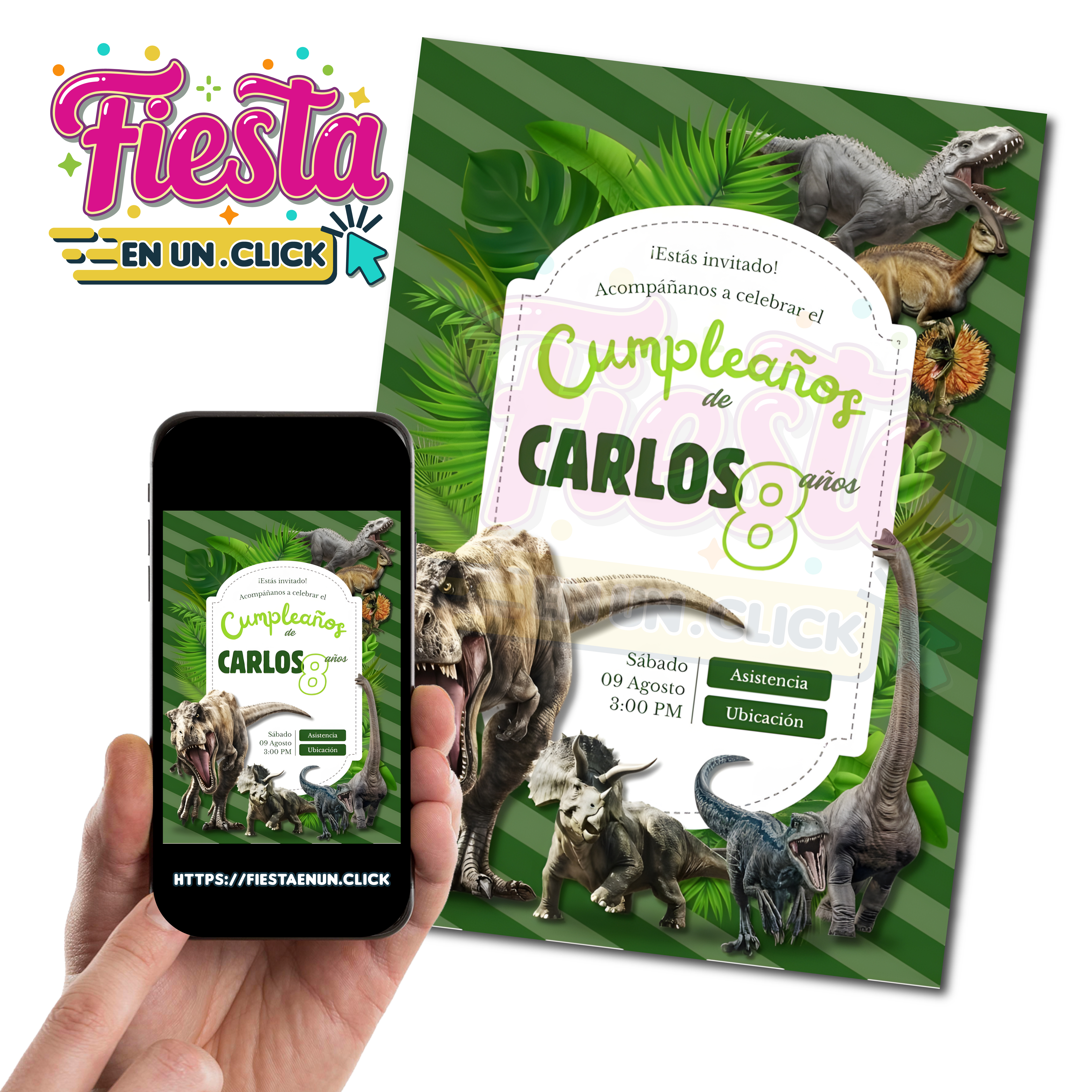 Invitación PDF Dinosaurios