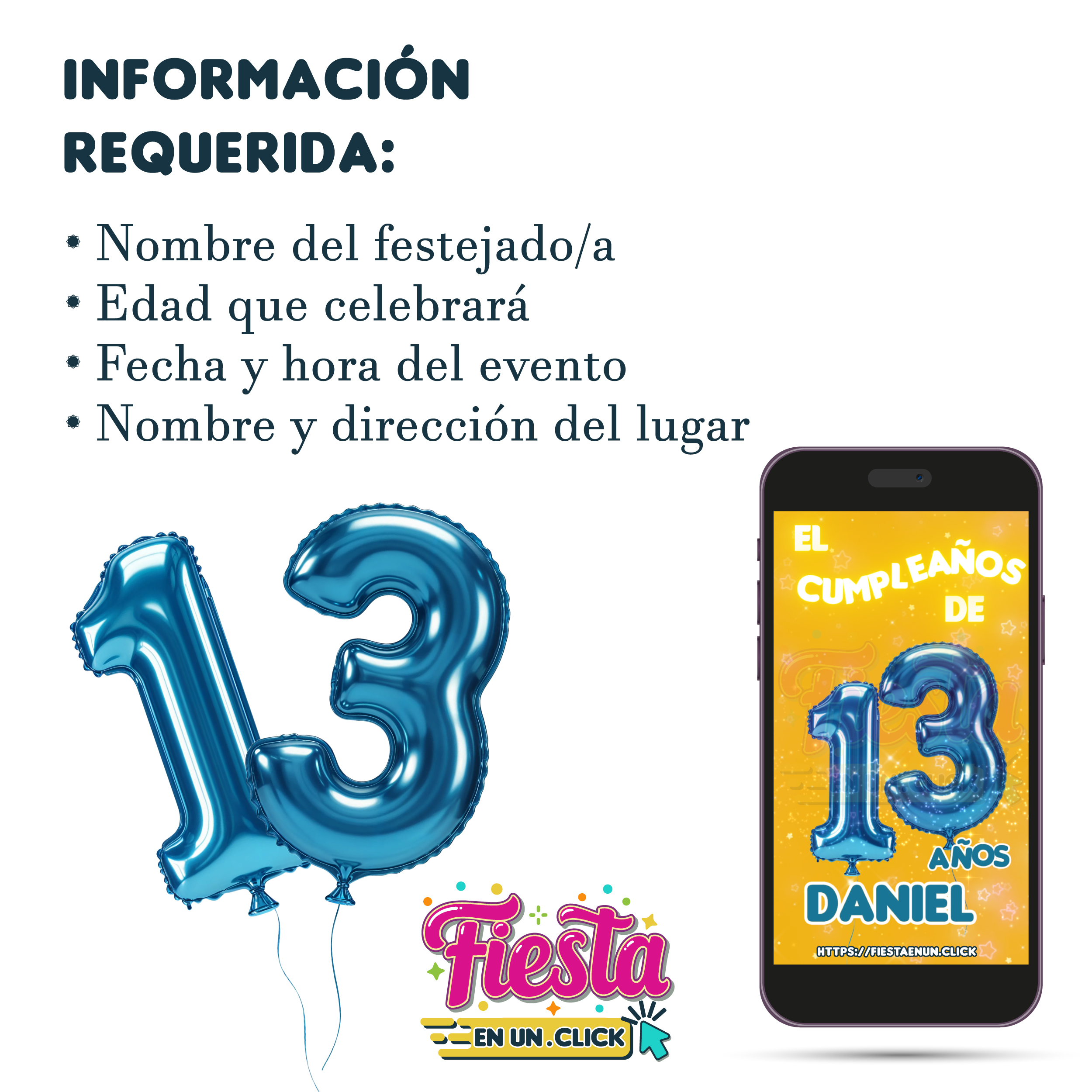 Invitación Video Diseño de Globos