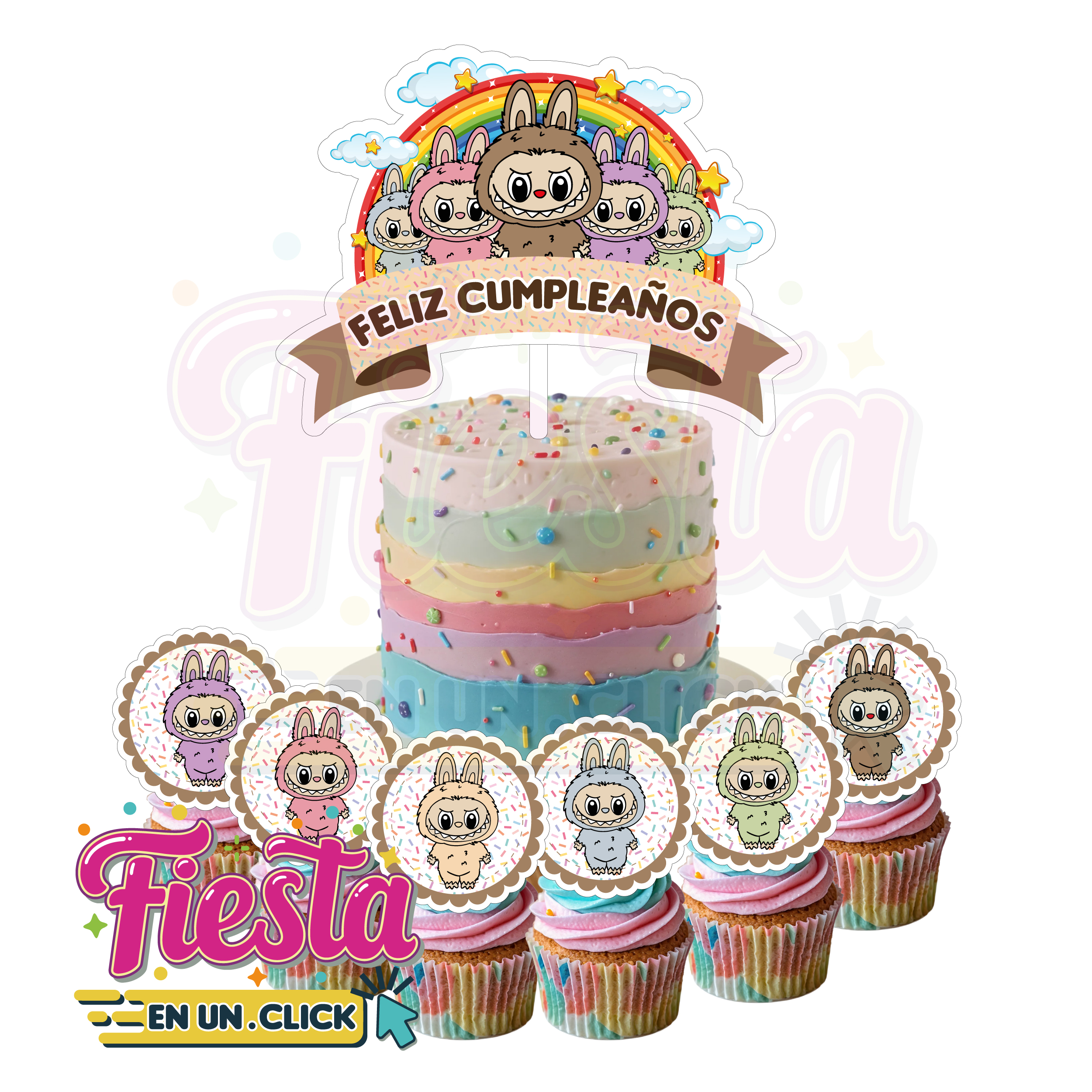 Cake Topper para Imprimir Labubu