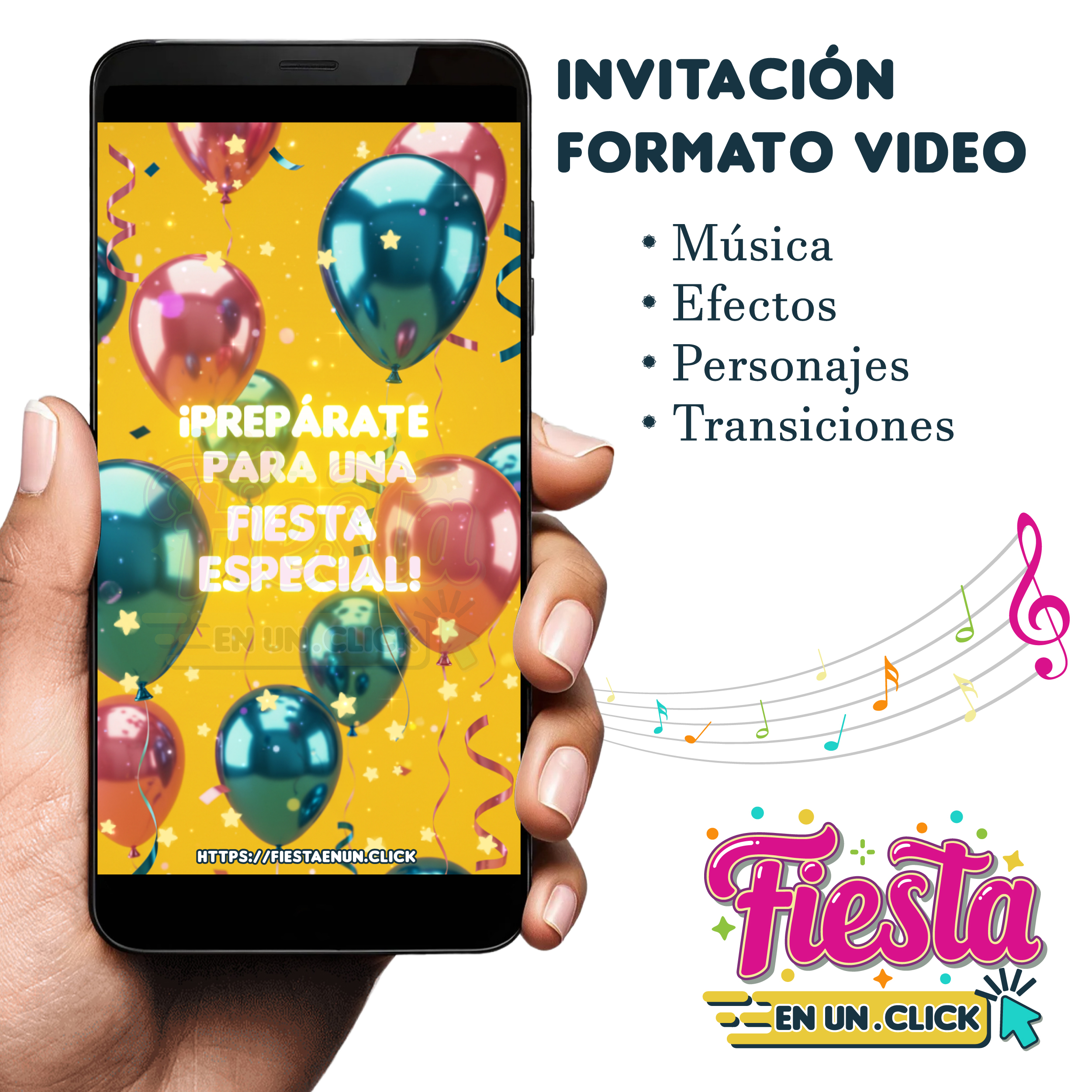 Invitación Video Diseño de Globos