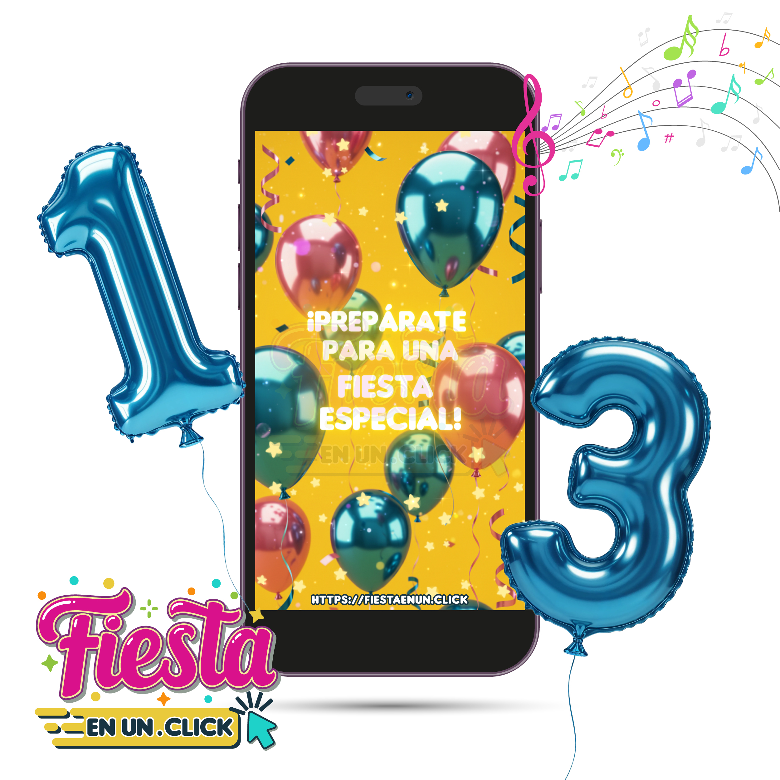 Invitación Video Diseño de Globos