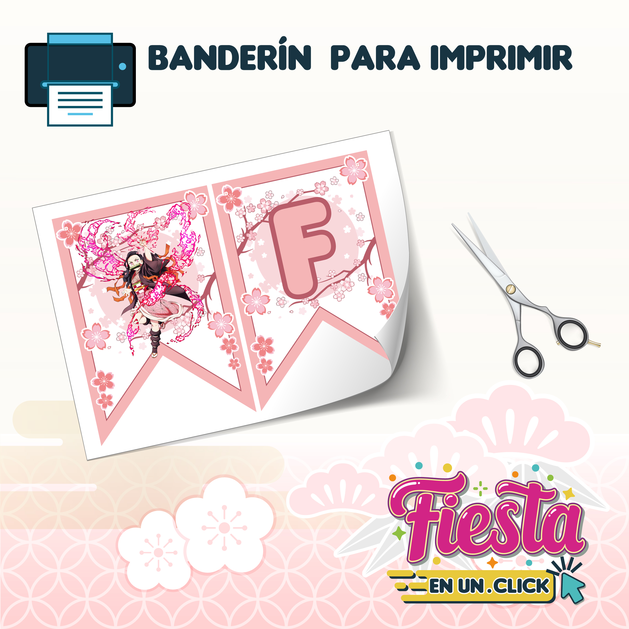 Banderín para Imprimir  Nezuko