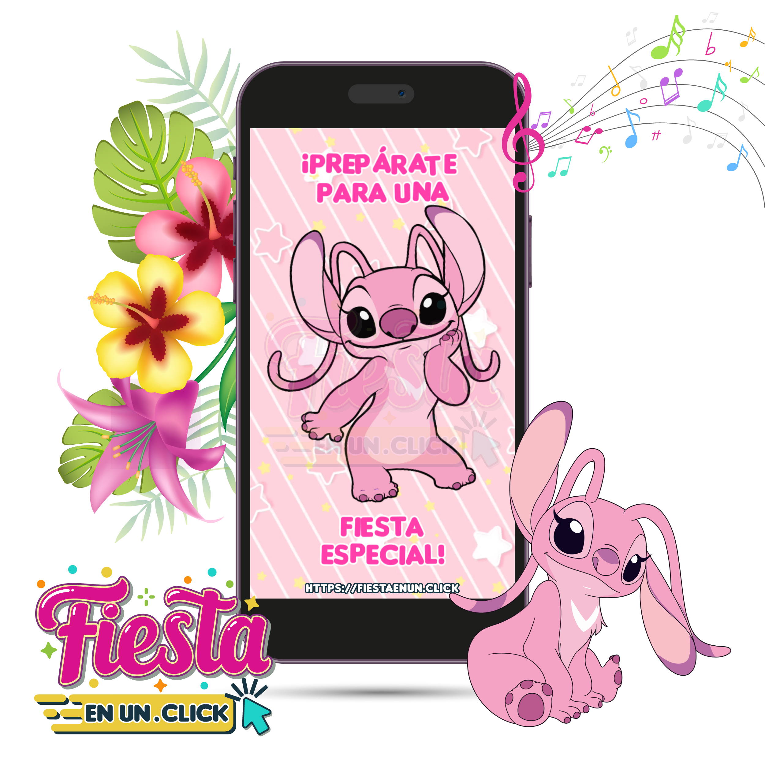 Invitación Video Ángel de Stitch